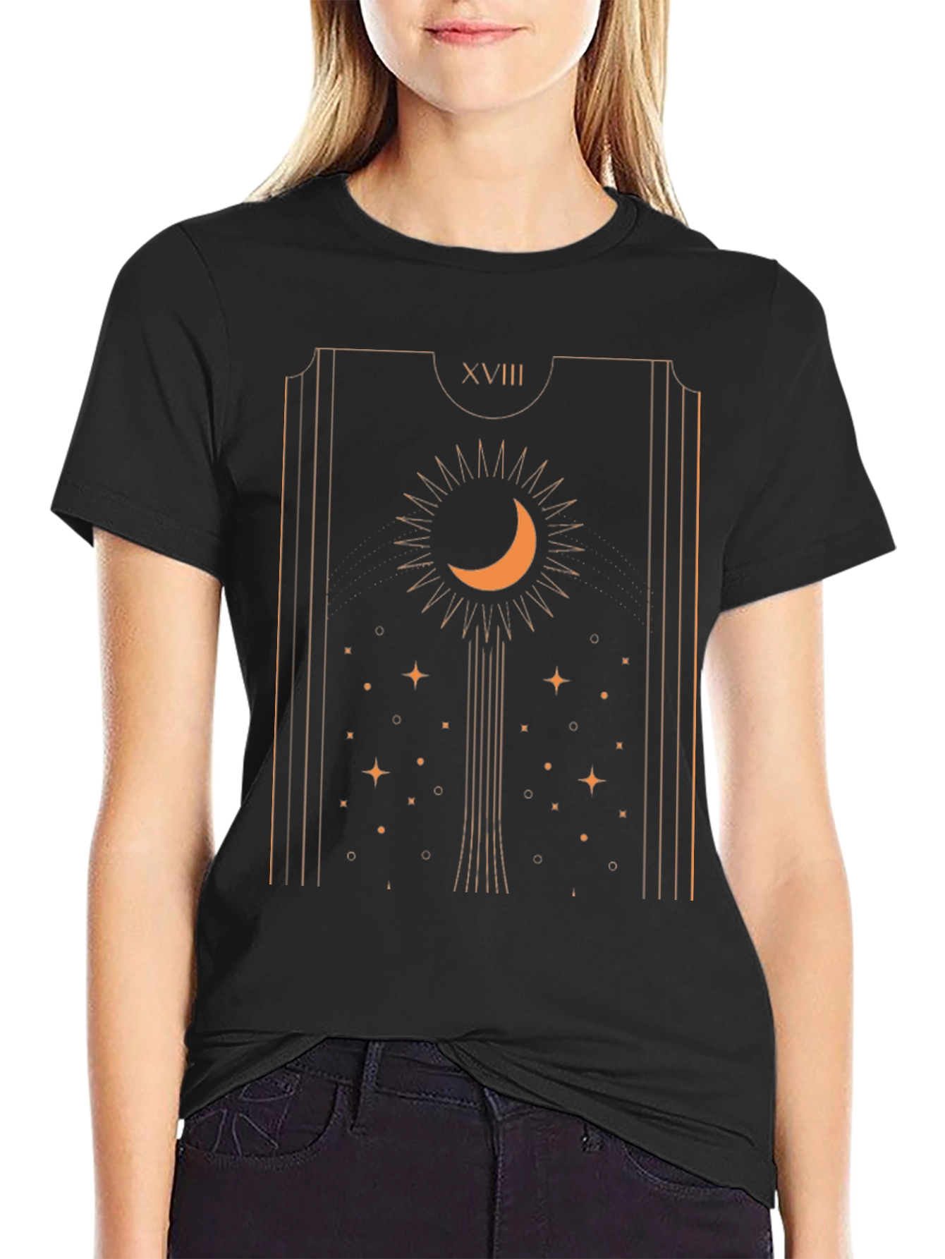 Mystic Moon Tarot Card Graphic T-Shirt