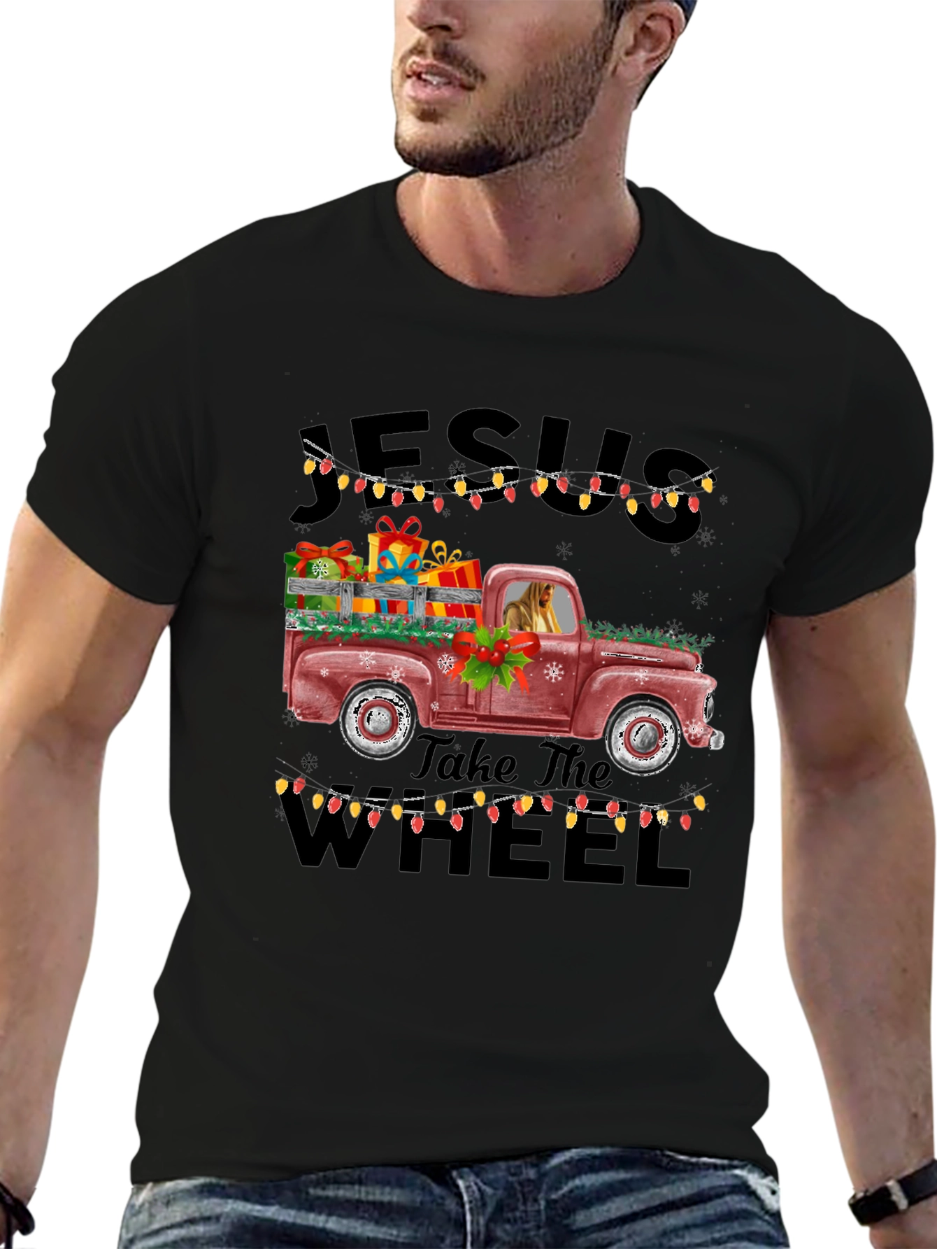 Jesus Take the Wheel Christmas Truck T-Shirt