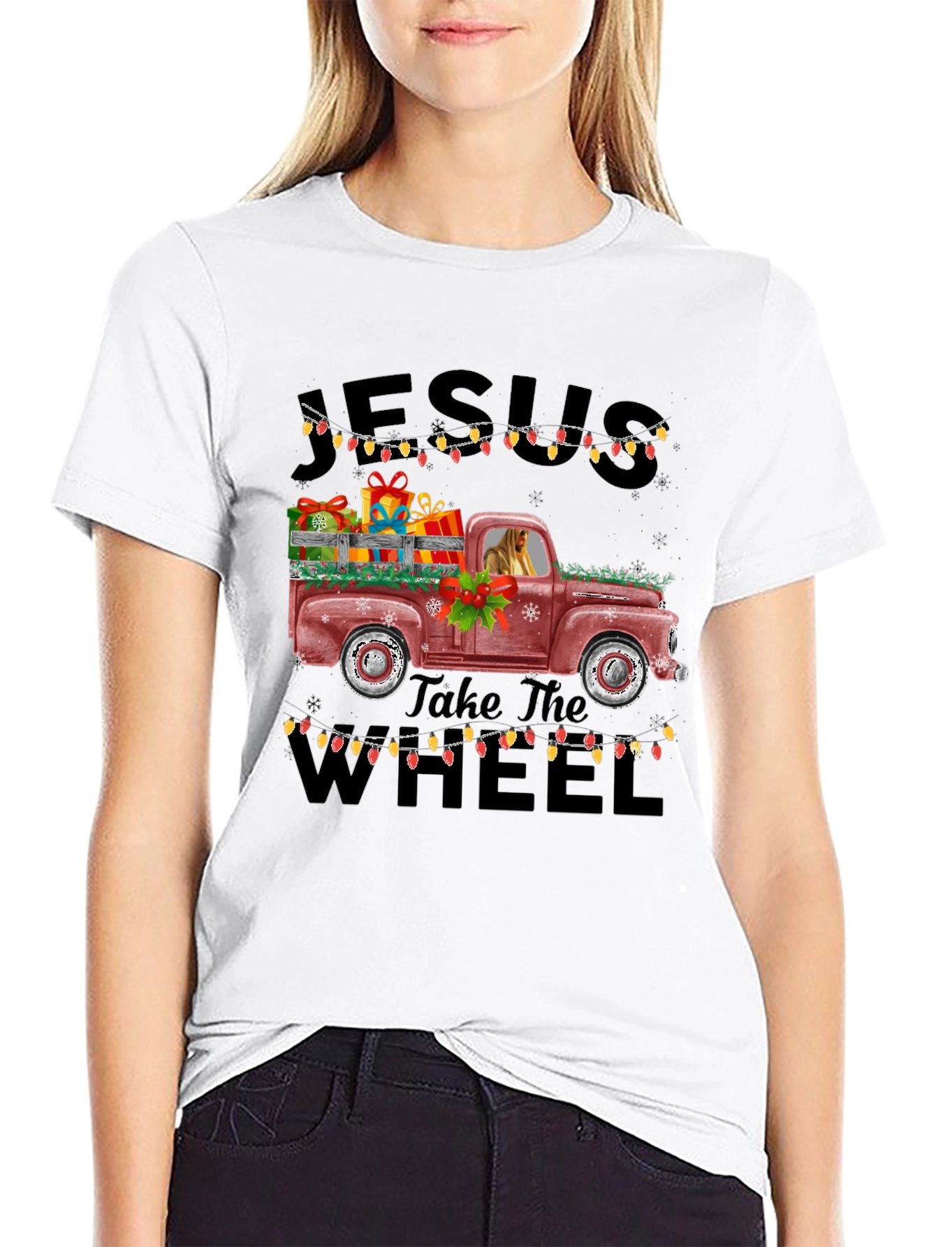 Jesus Take the Wheel Christmas Truck T-Shirt