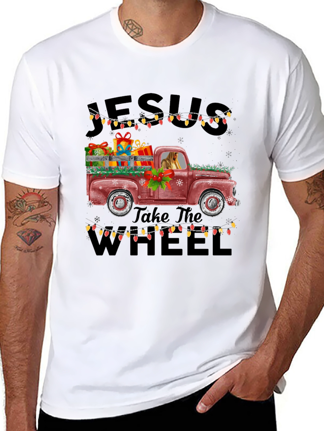 Jesus Take the Wheel Christmas Truck T-Shirt