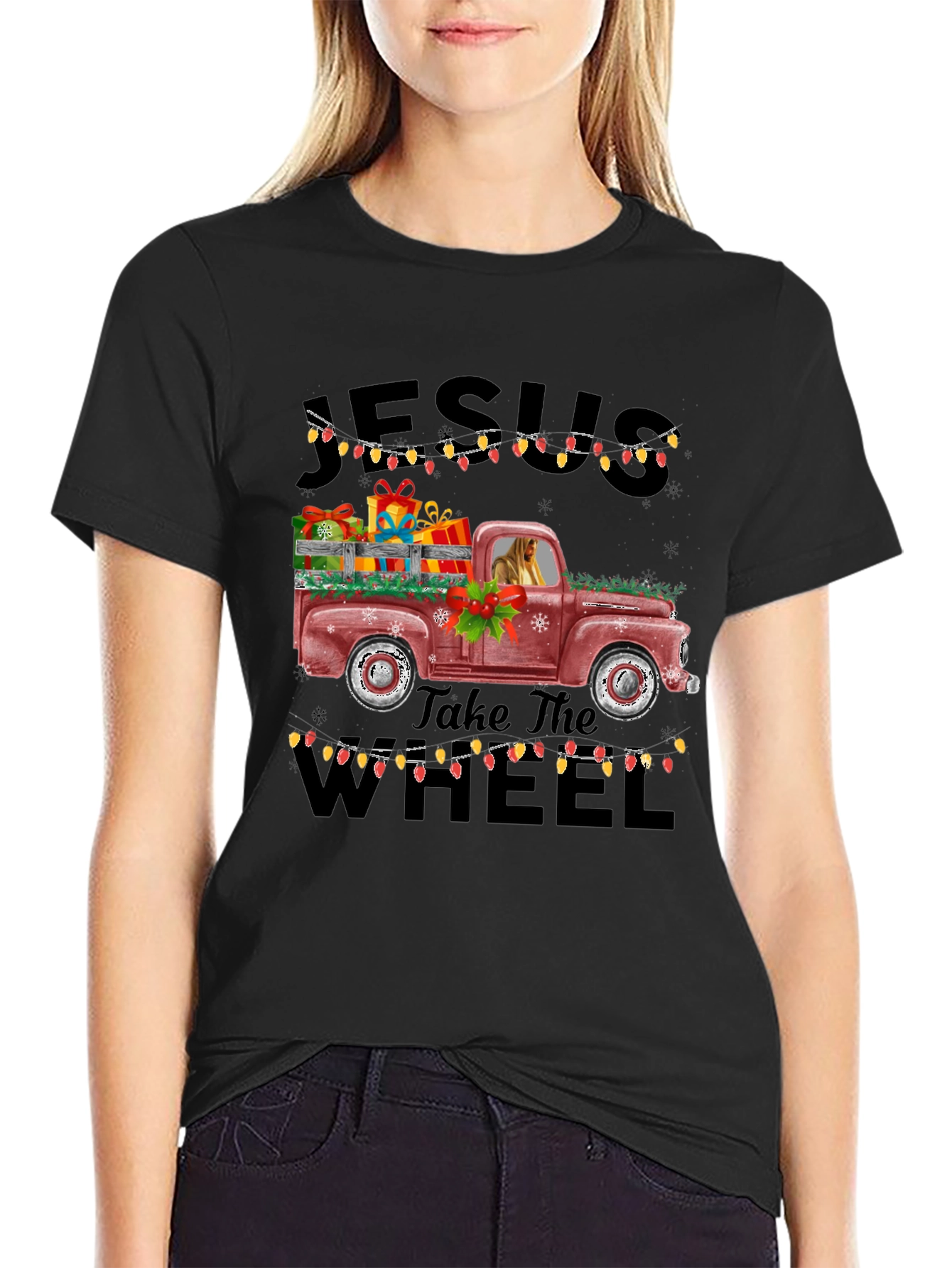 Jesus Take the Wheel Christmas Truck T-Shirt