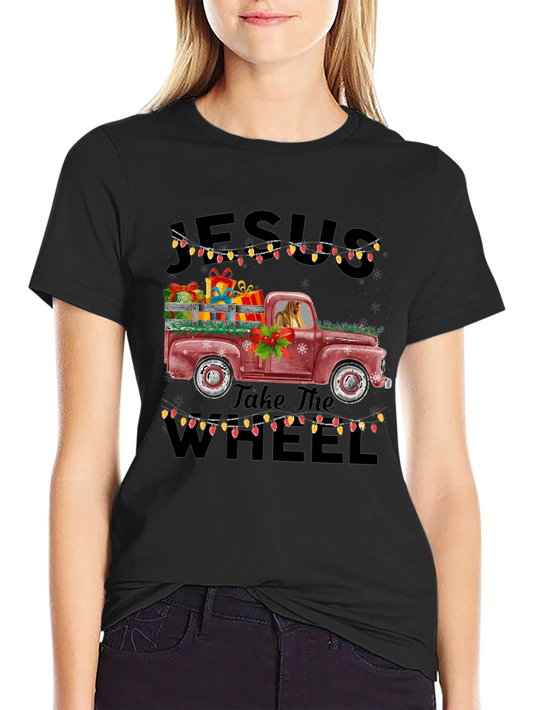 Jesus Take the Wheel Christmas Truck T-Shirt
