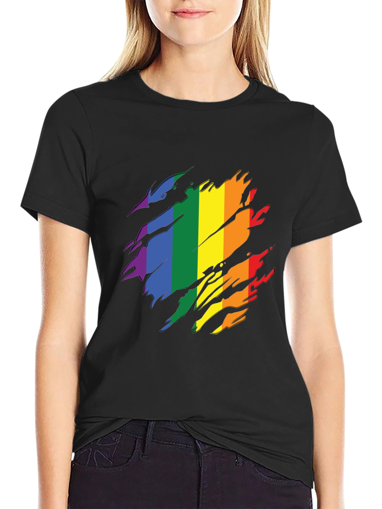 Pride Flag T-Shirt - Rainbow Design