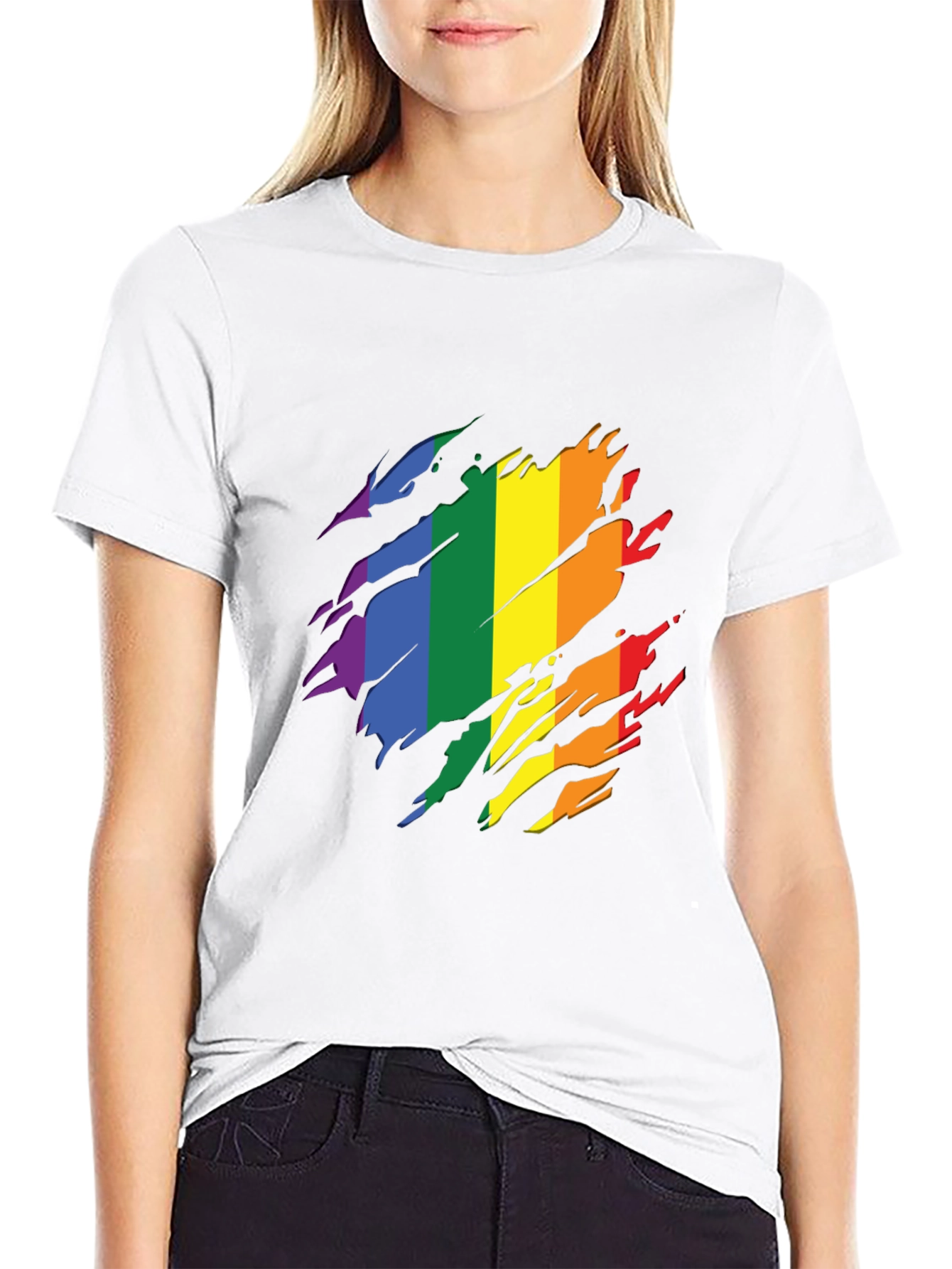 Pride Flag T-Shirt - Rainbow Design