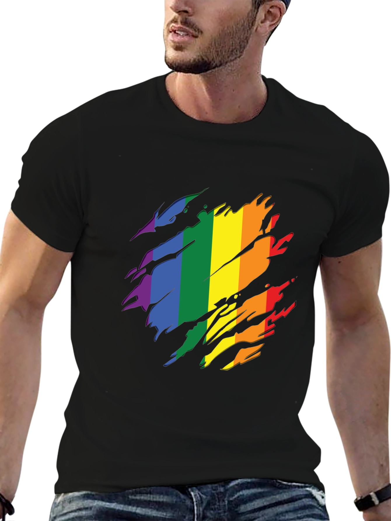 Pride Flag T-Shirt - Rainbow Design