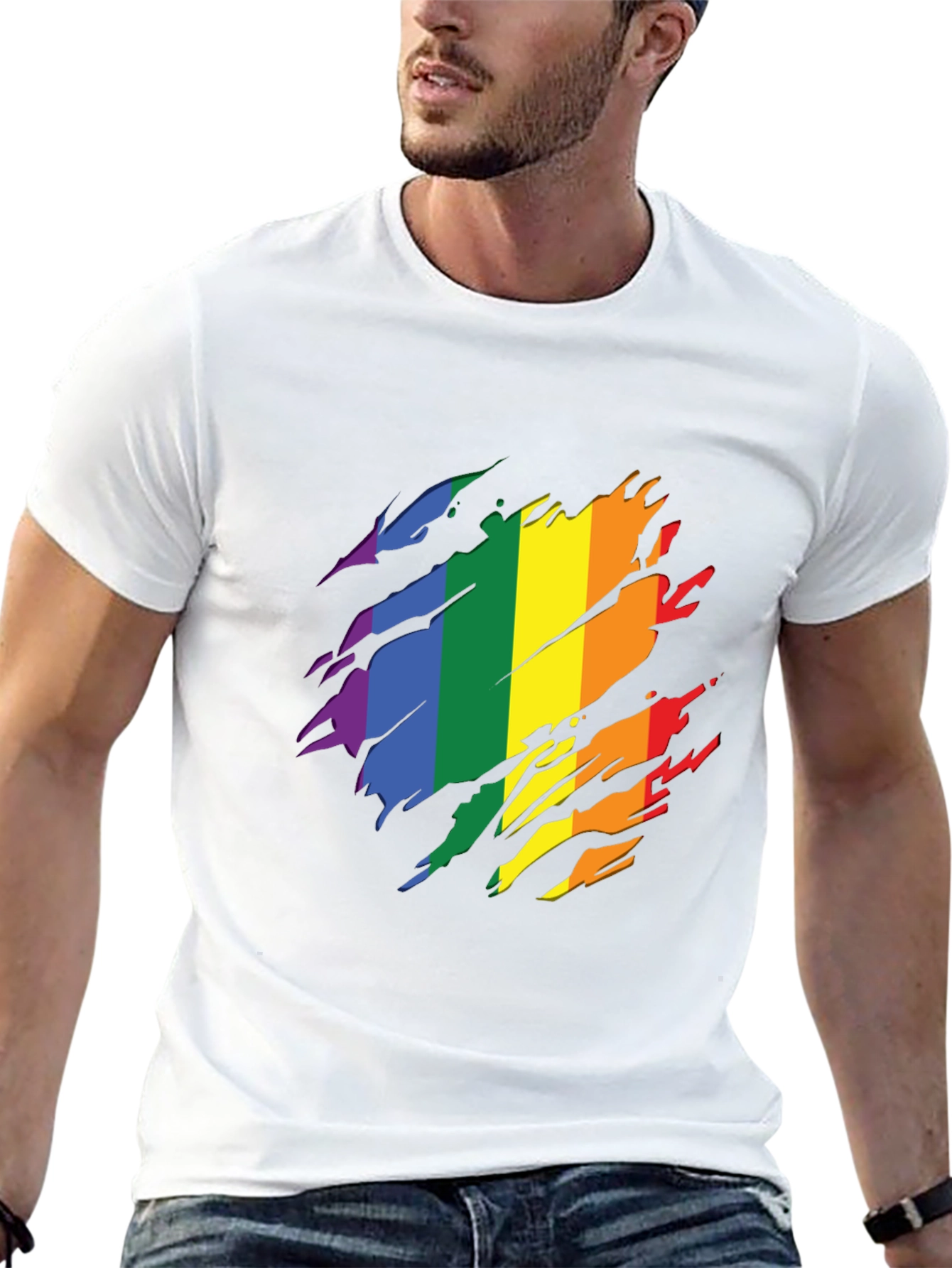 Pride Flag T-Shirt - Rainbow Design