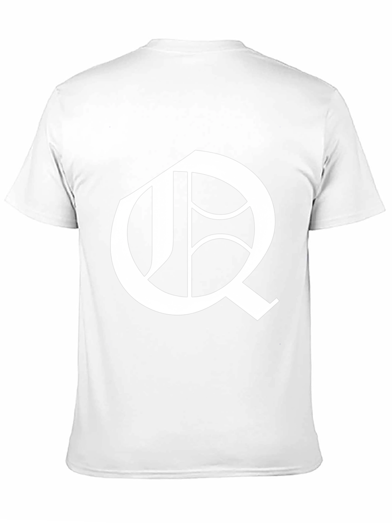 Black T-Shirt with White Letter Q Design