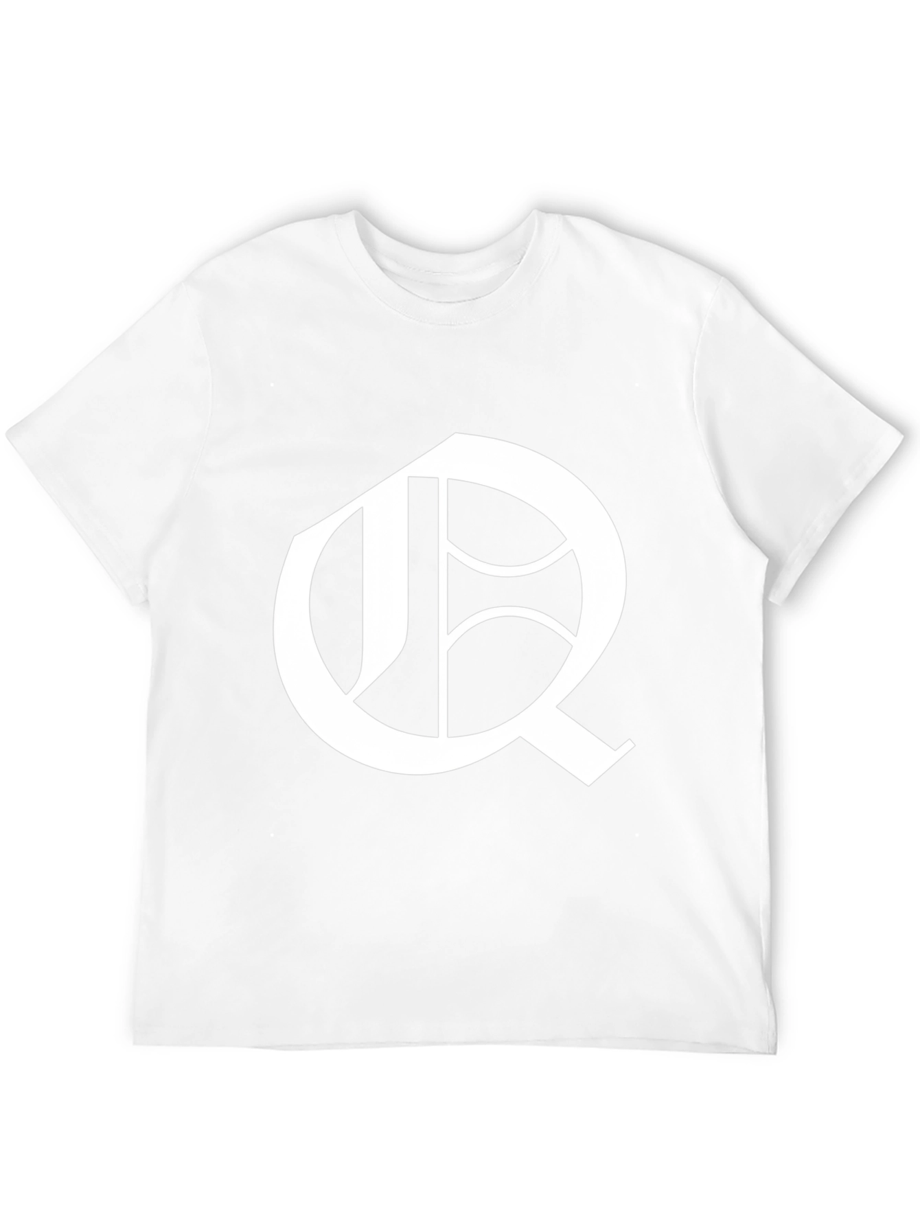 Black T-Shirt with White Letter Q Design
