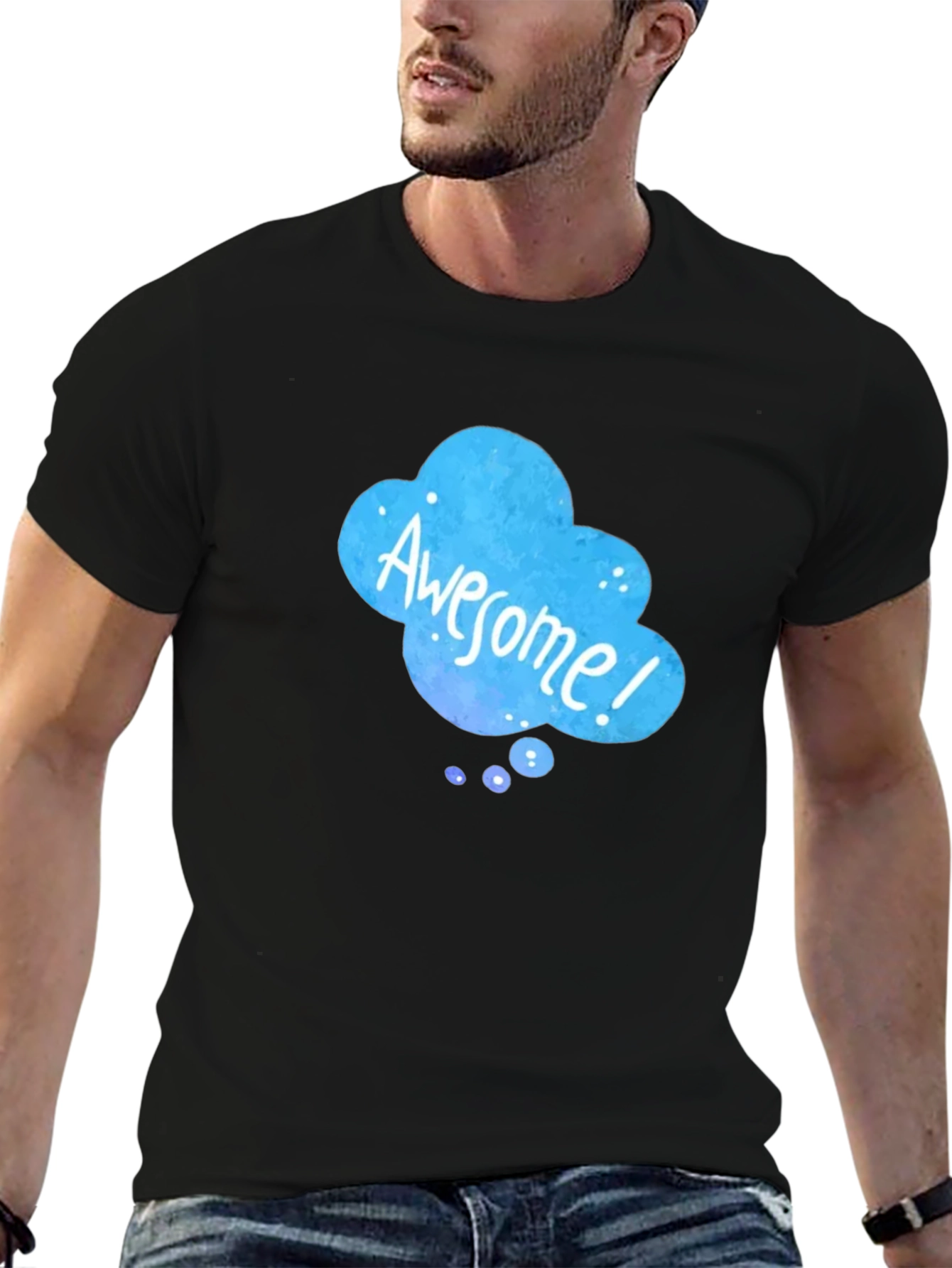 Awesome Cloud Graphic Black T-Shirt