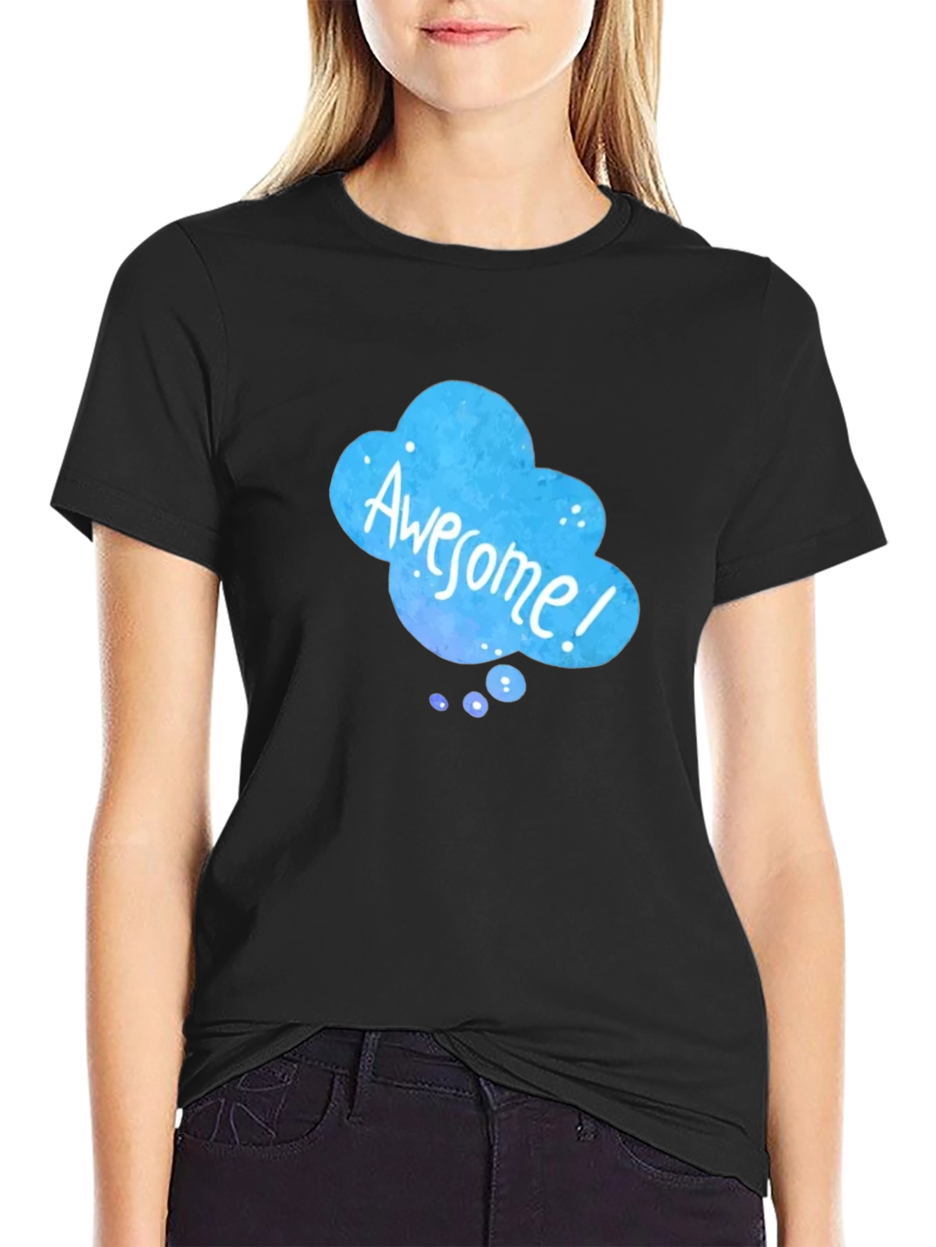 Awesome Cloud Graphic Black T-Shirt