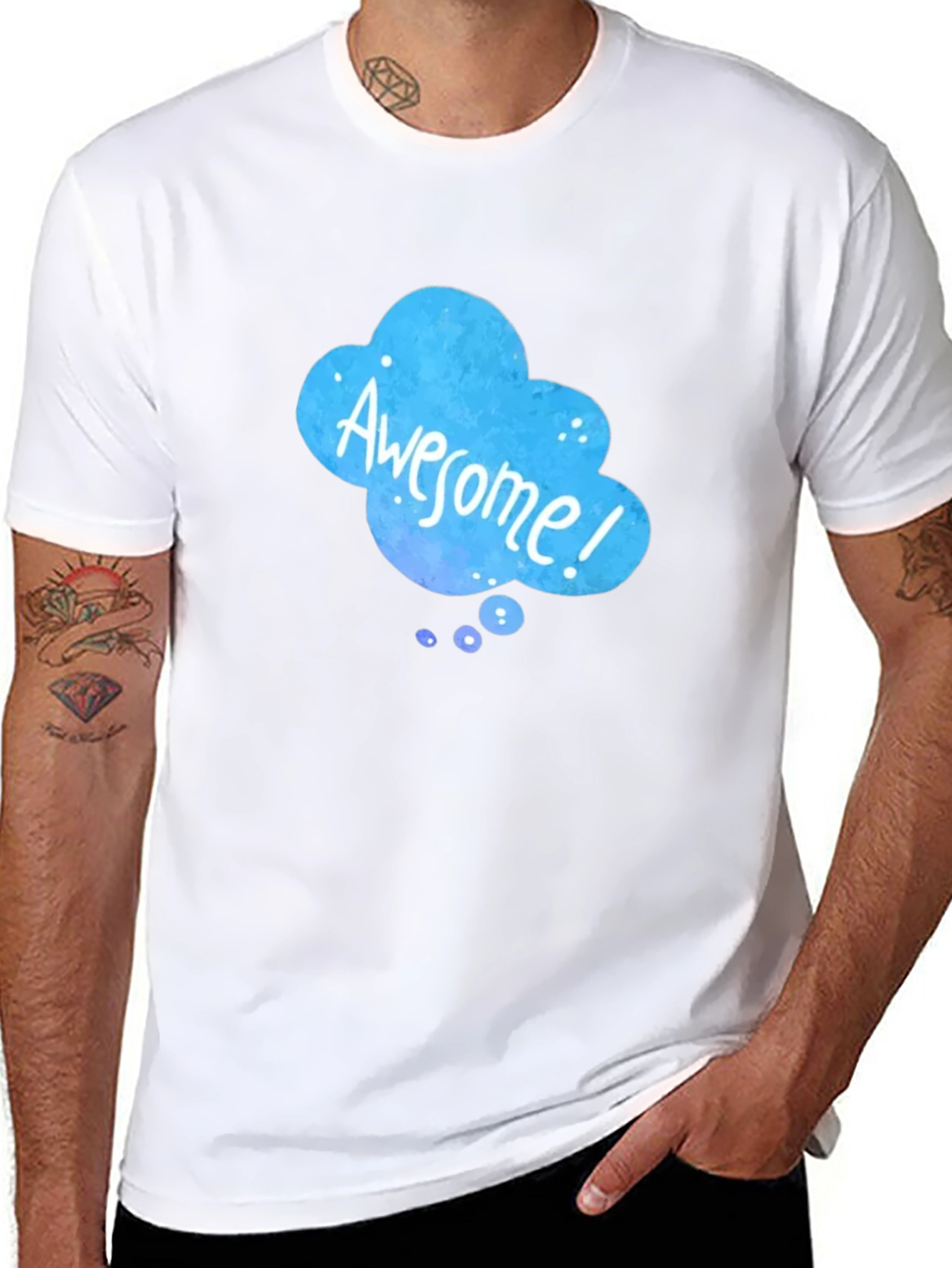 Awesome Cloud Graphic Black T-Shirt