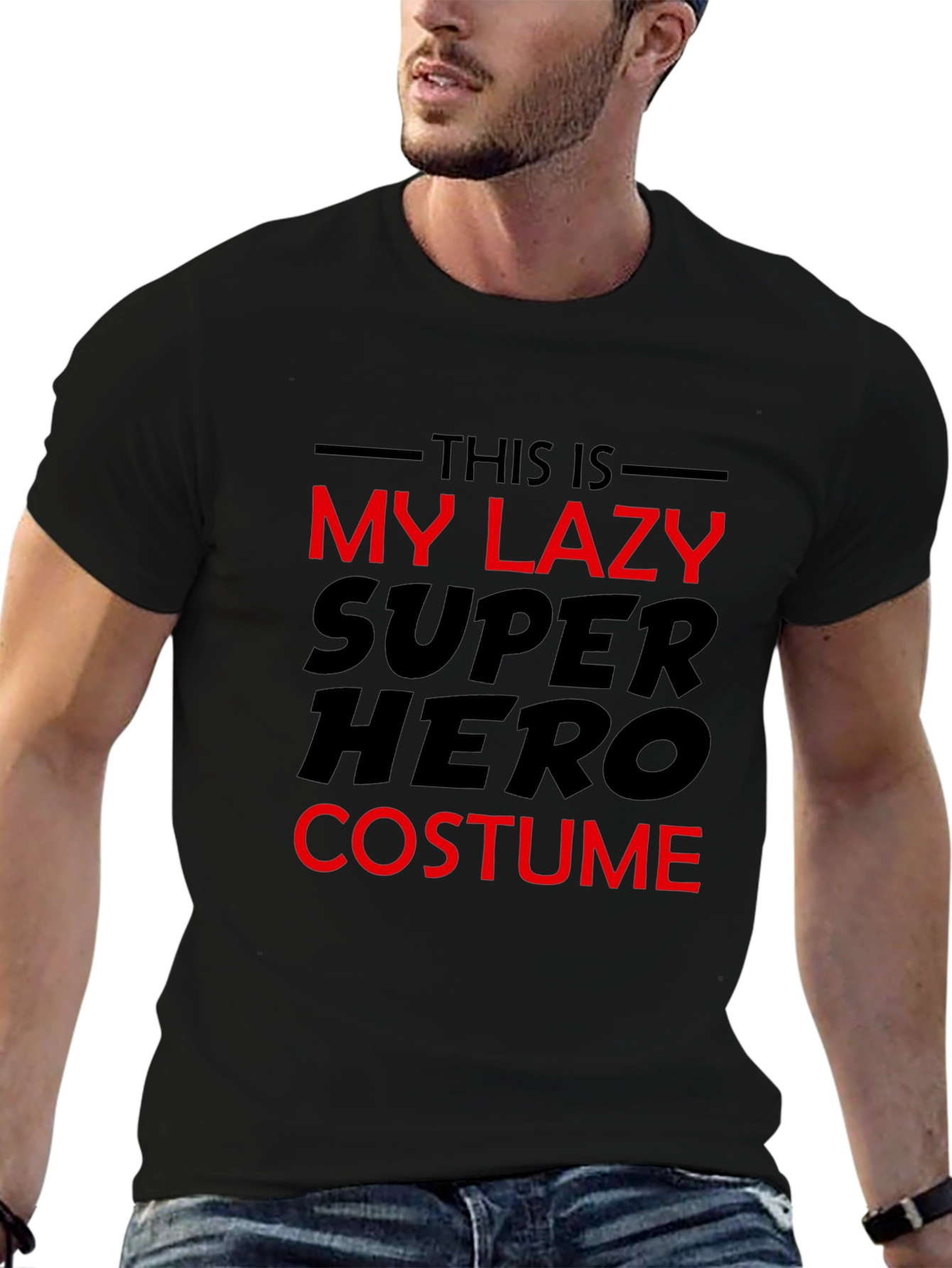 Funny Lazy Superhero Costume T-Shirt