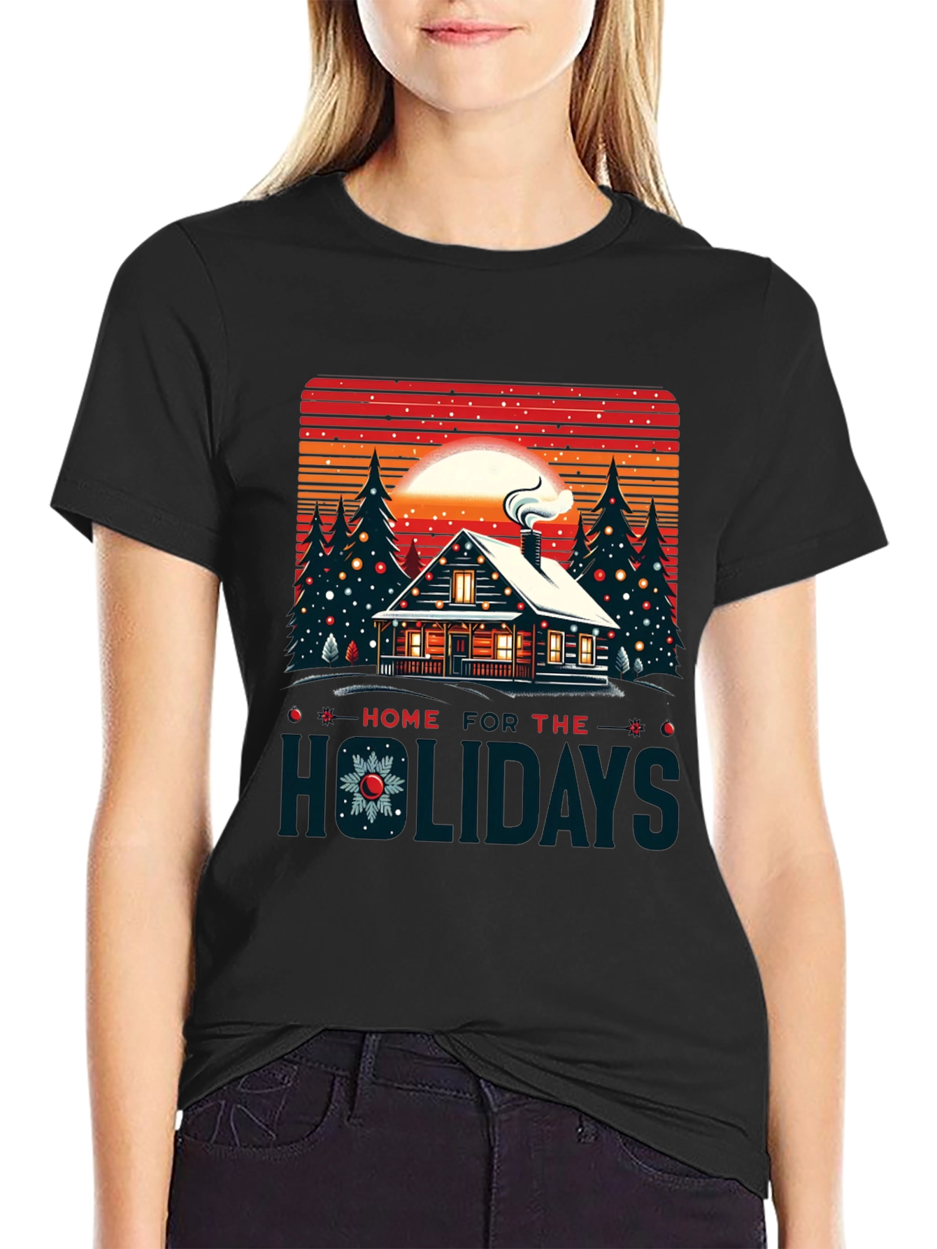 Home for the Holidays Cabin T-Shirt