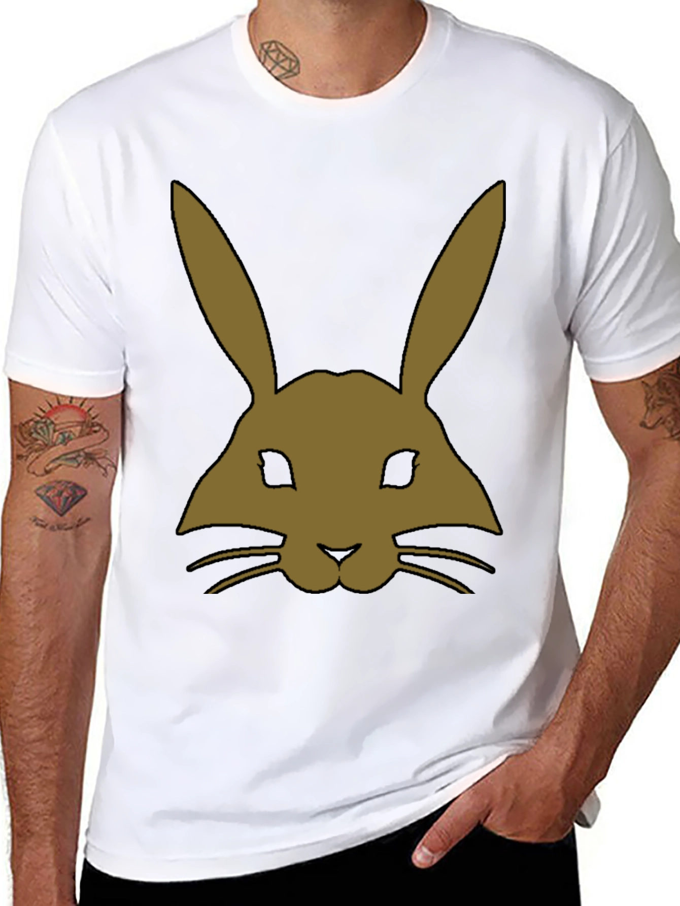 Rabbit Graphic T-Shirt - Black Unisex Tee
