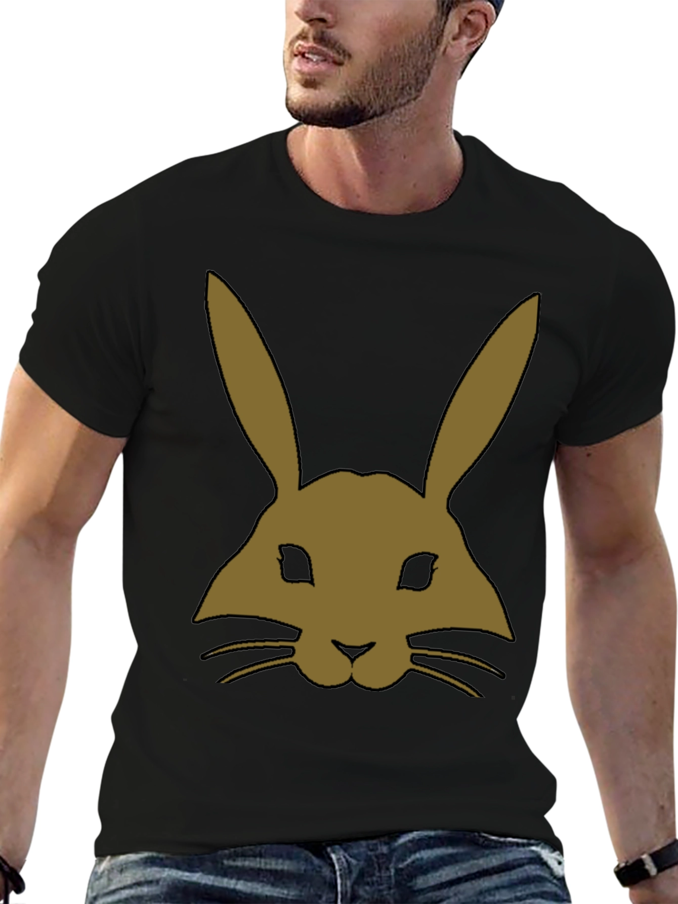 Rabbit Graphic T-Shirt - Black Unisex Tee