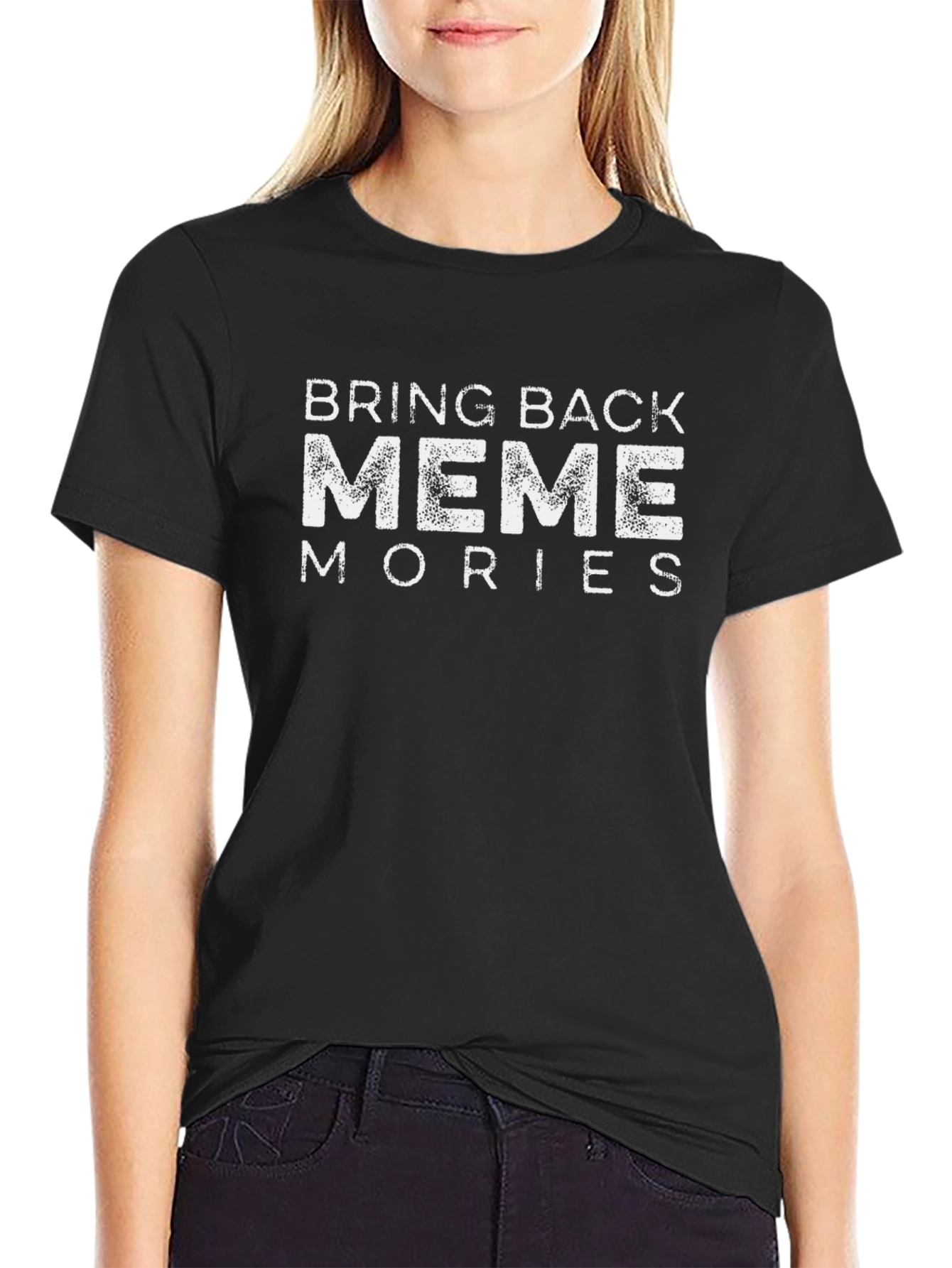 Bring Back Meme Mories Black Cotton Tee