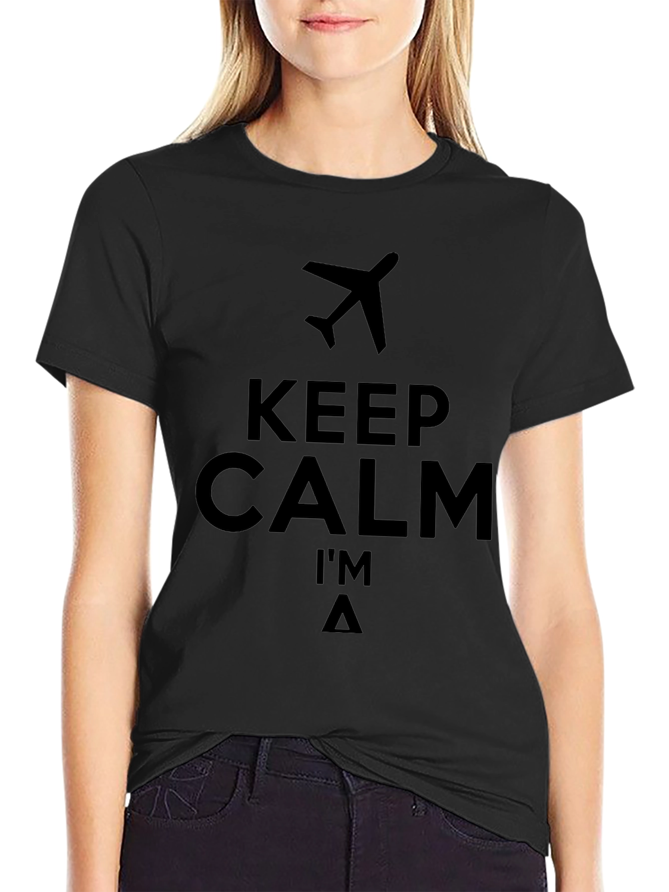 Keep Calm Im A Pilot Black T-Shirt