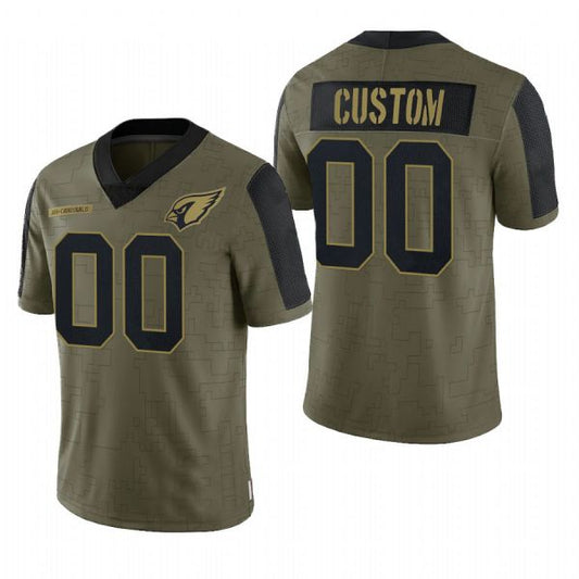 Custom1 Arizona Cardinals Olive Salute To Service Limited Jerseys Name And Number Christmas Birthday Gift Football Jerseys