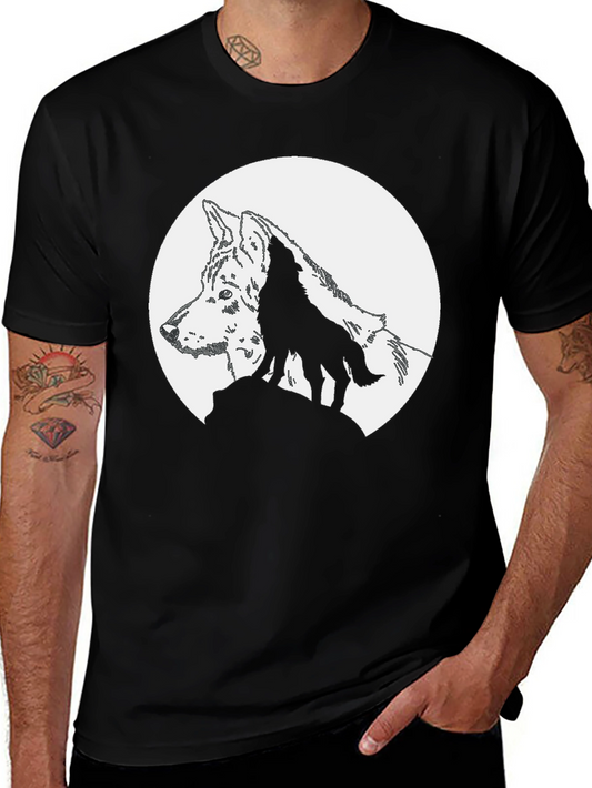Wolf Moon Graphic T-Shirt - Black