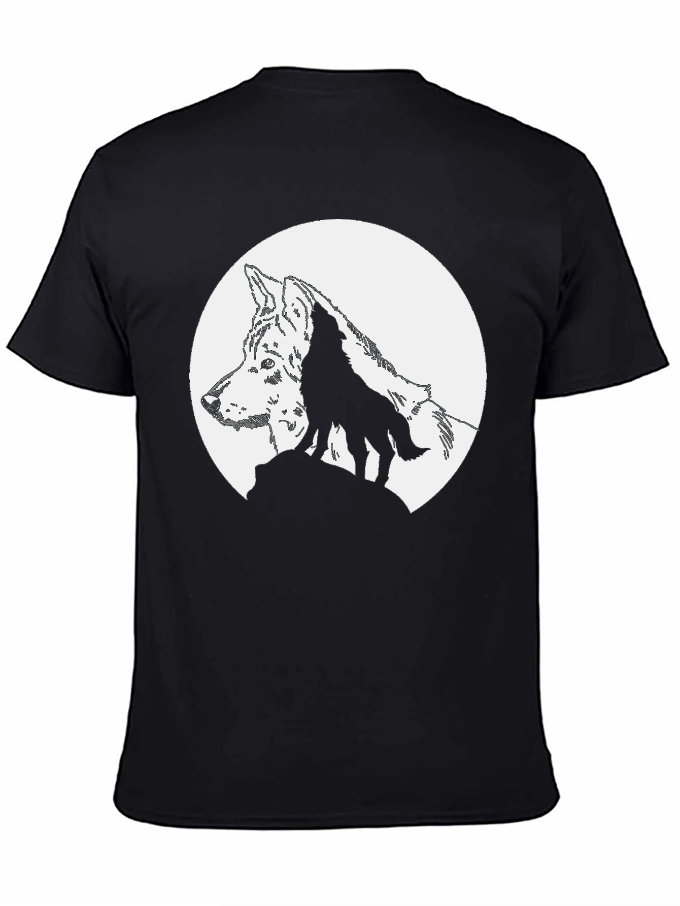 Wolf Moon Graphic T-Shirt - Black