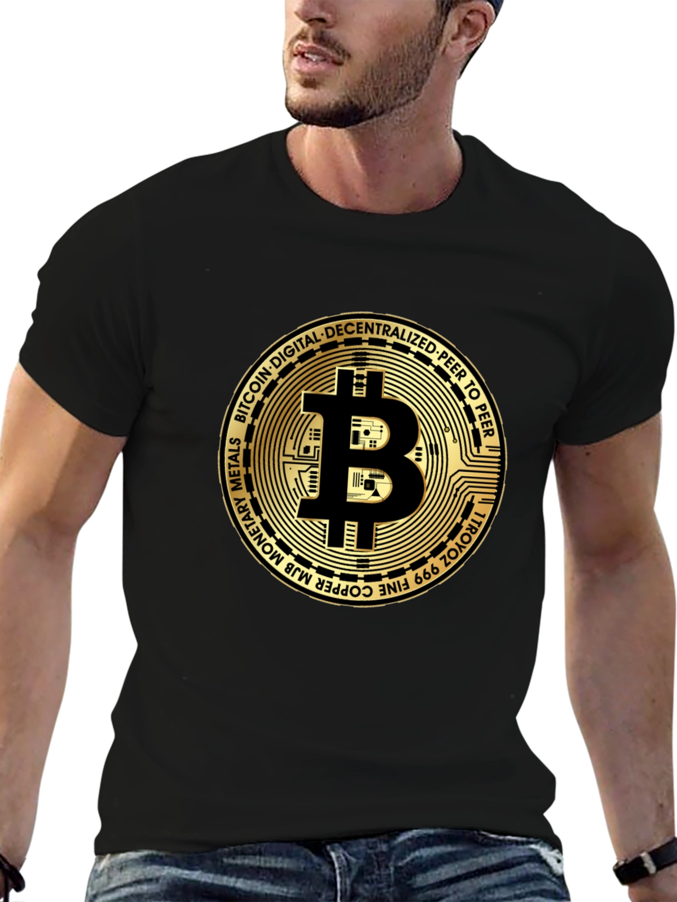 Bitcoin Crypto Currency Graphic Tee Black