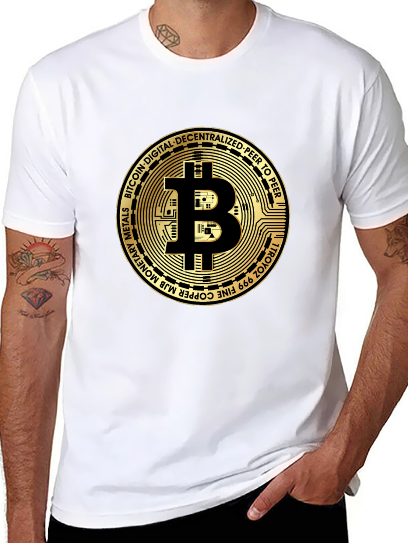 Bitcoin Crypto Currency Graphic Tee Black