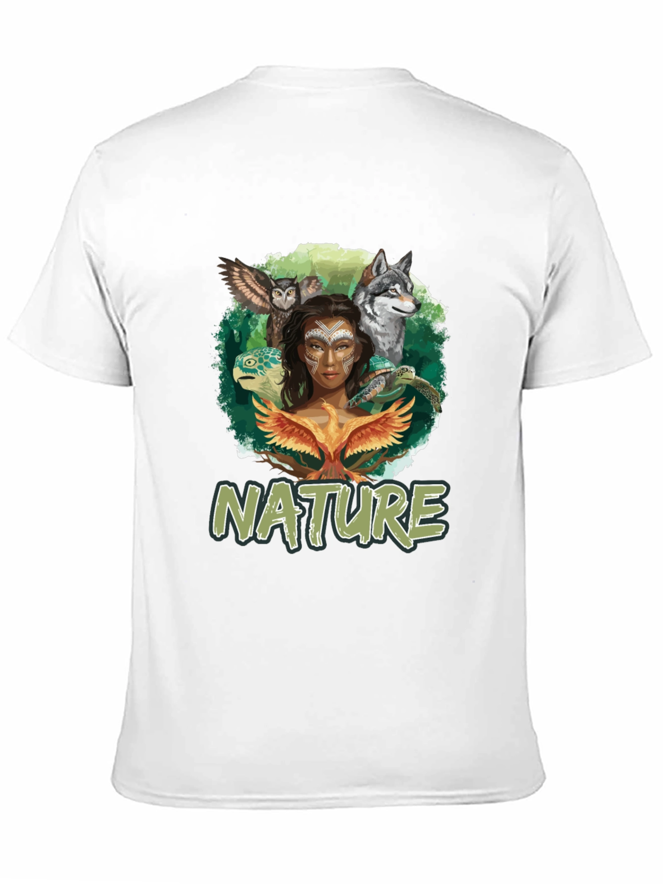 Nature Graphic T-Shirt Animals and Woman