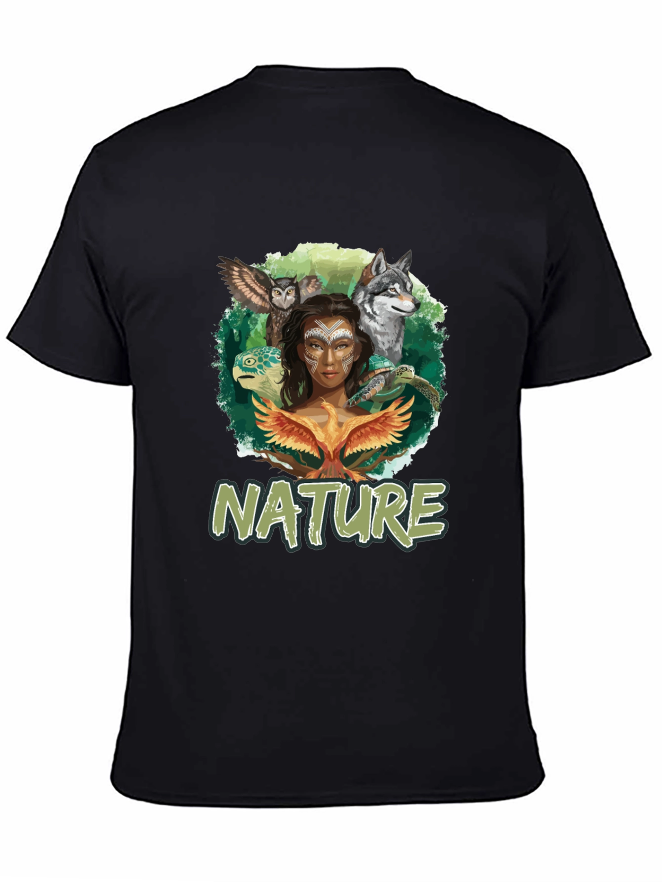 Nature Graphic T-Shirt Animals and Woman