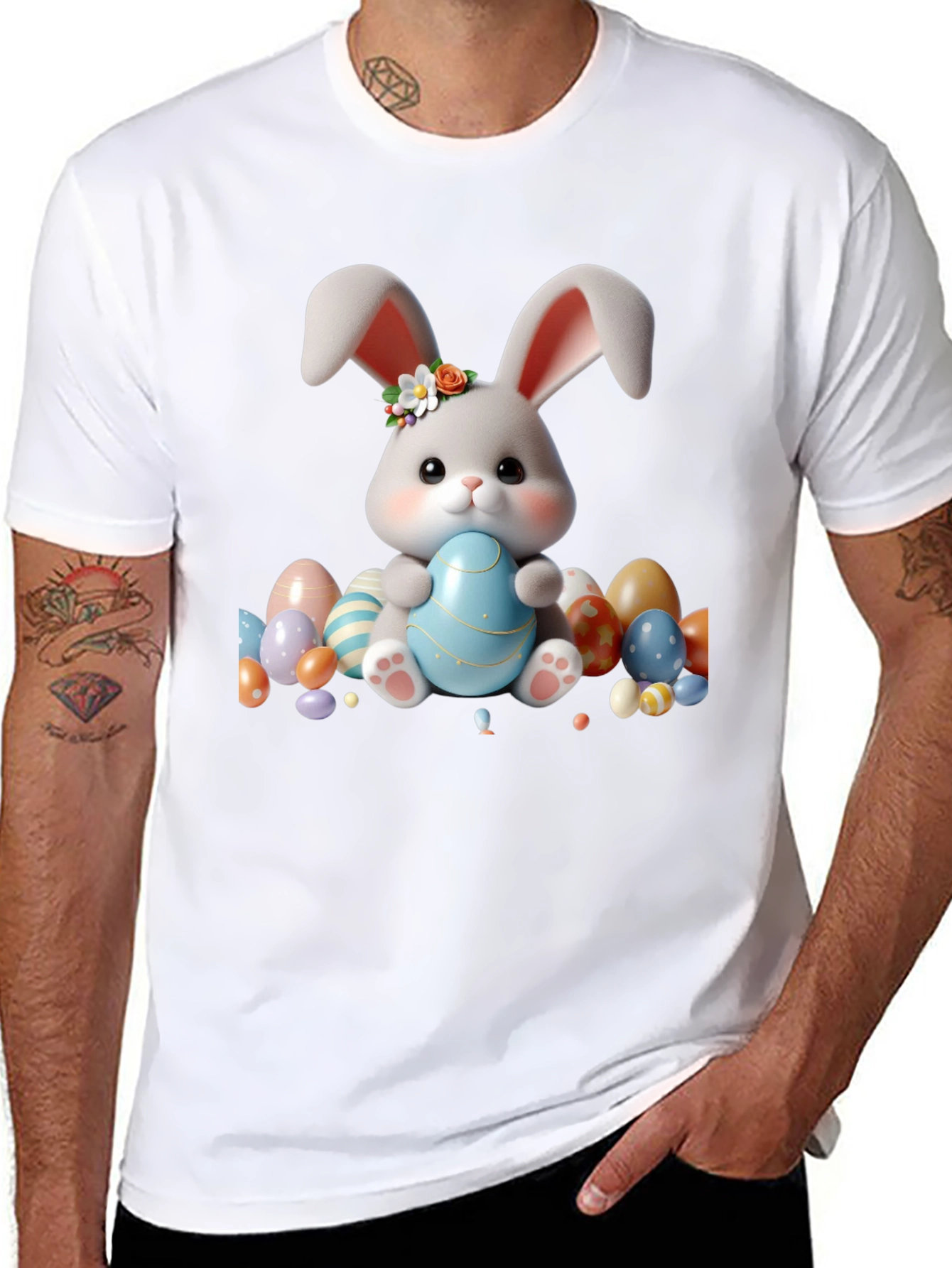 Easter Bunny & Egg Graphic Tee