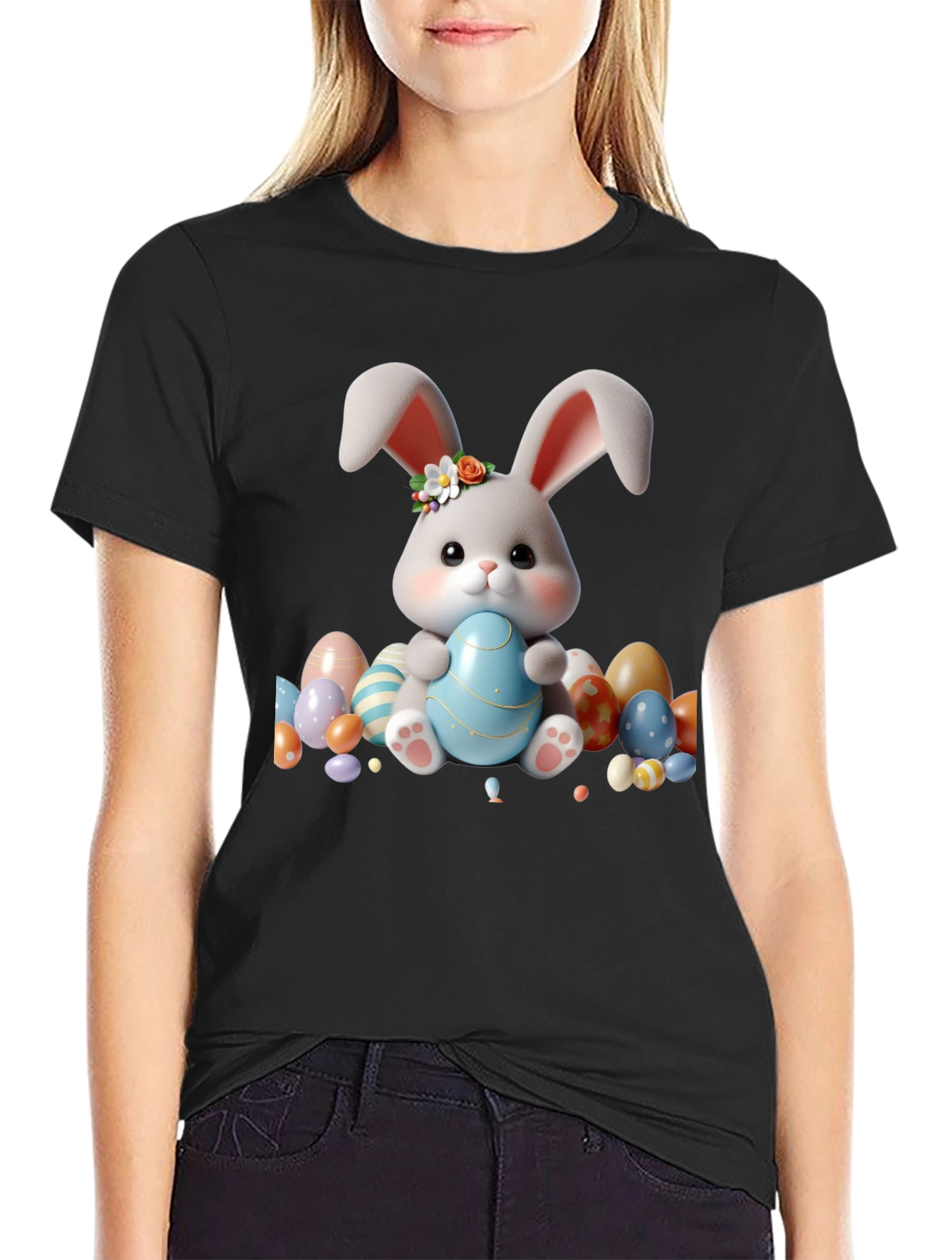 Easter Bunny & Egg Graphic Tee