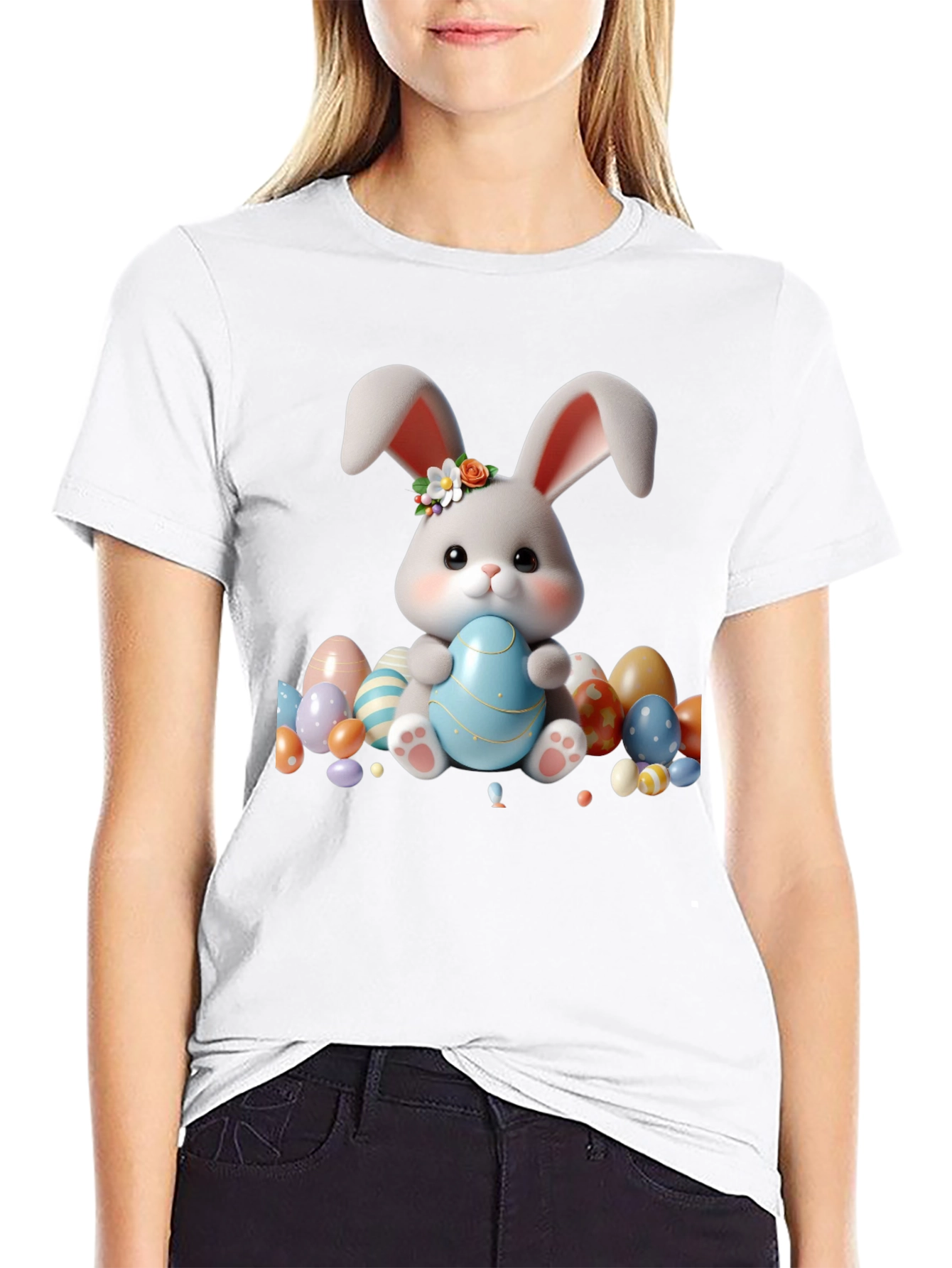 Easter Bunny & Egg Graphic Tee