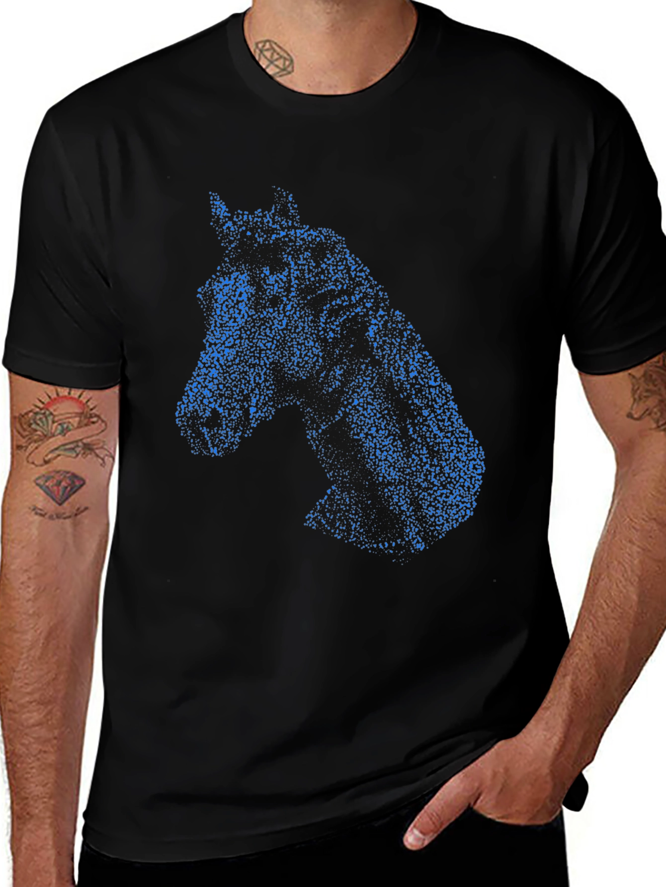Horse Head Graphic Black T-Shirt