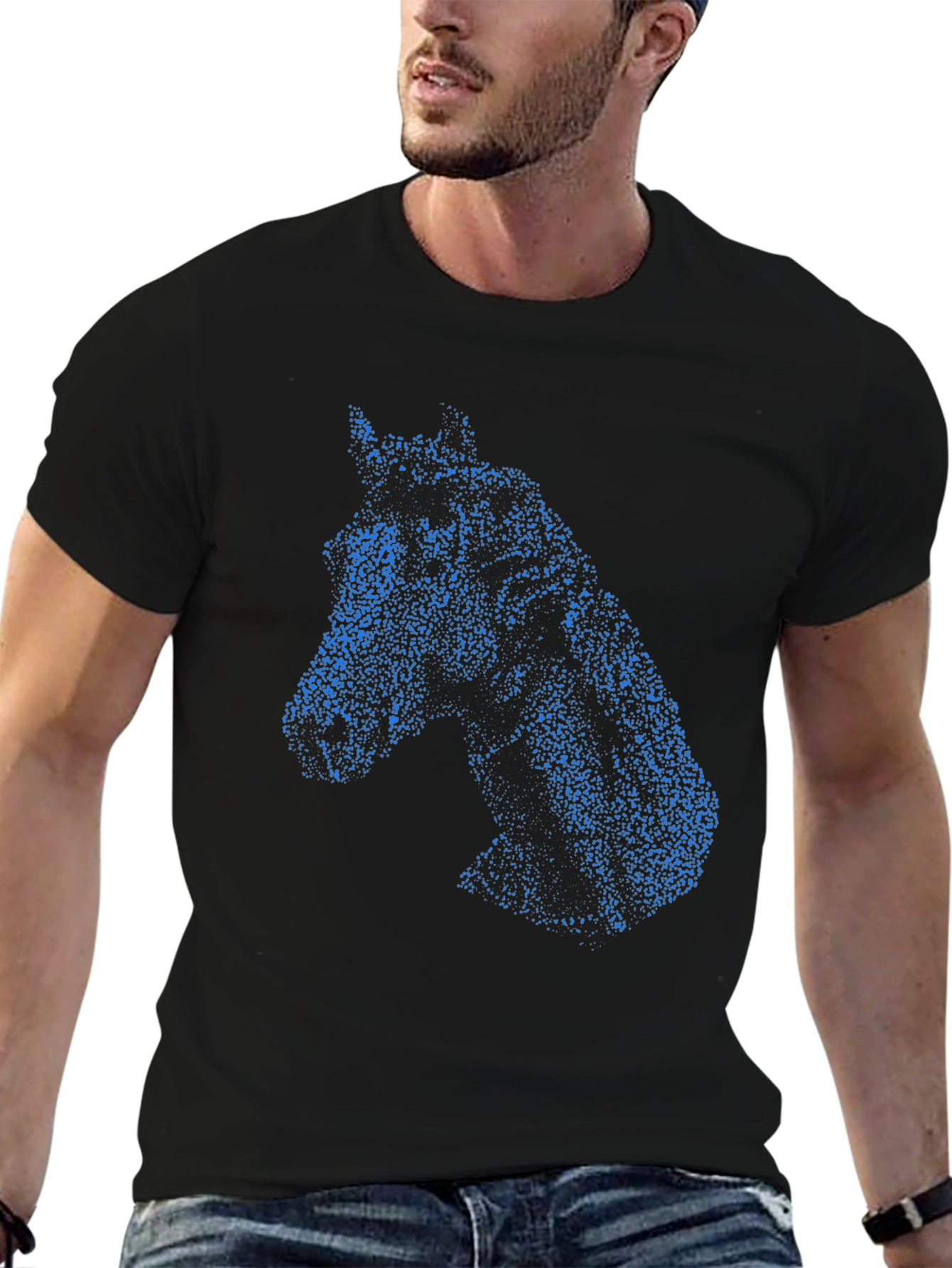 Horse Head Graphic Black T-Shirt
