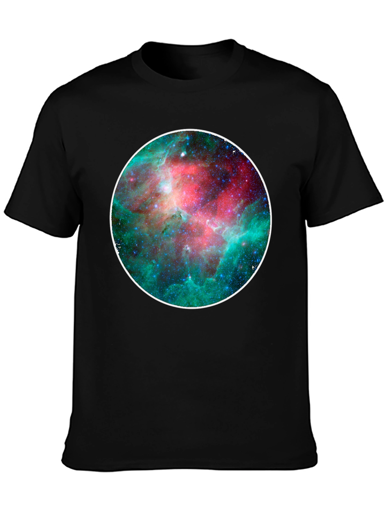 Cosmic Nebula Print Black T-Shirt