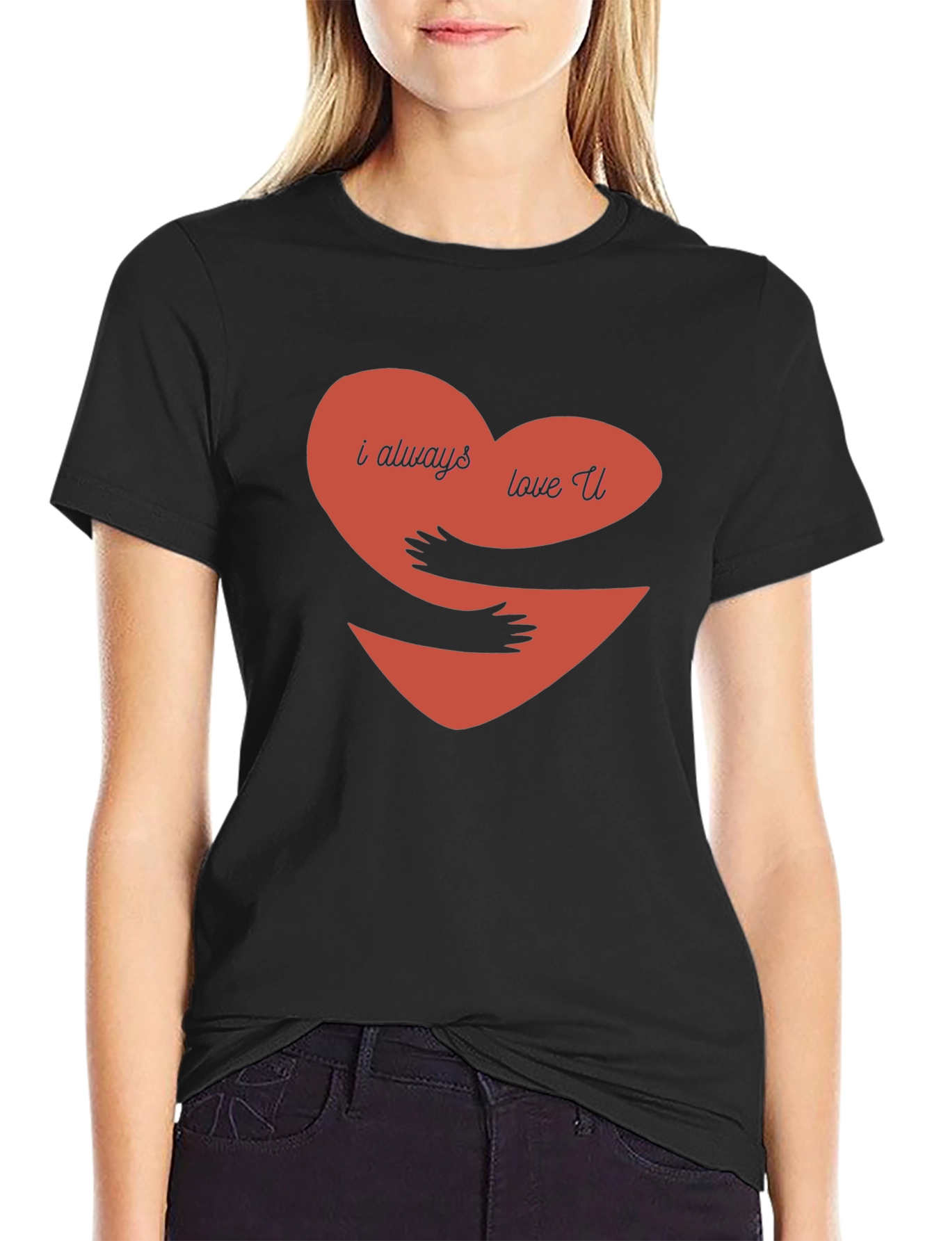 I Always Love You Hug Heart Graphic Tee