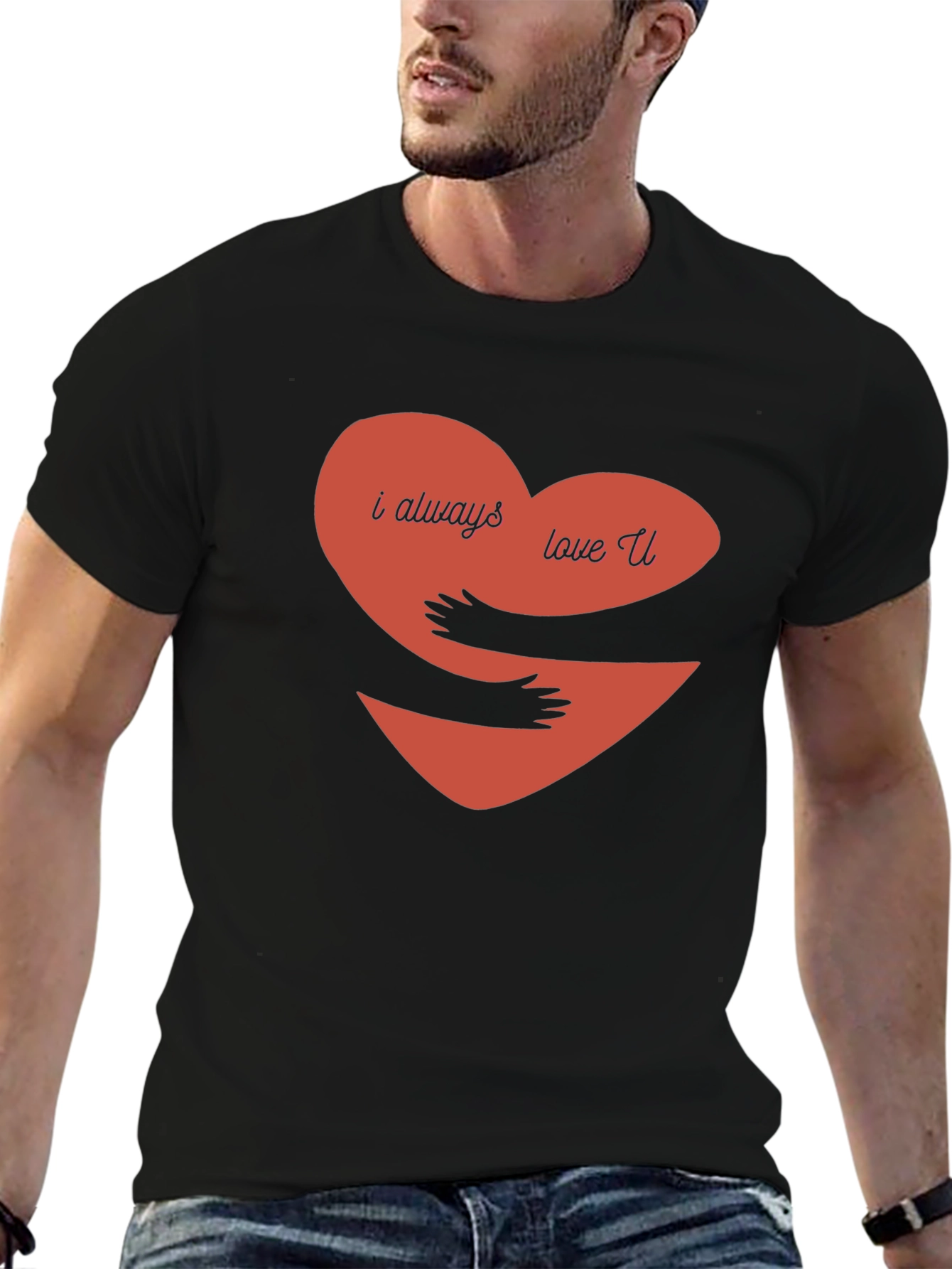 I Always Love You Hug Heart Graphic Tee