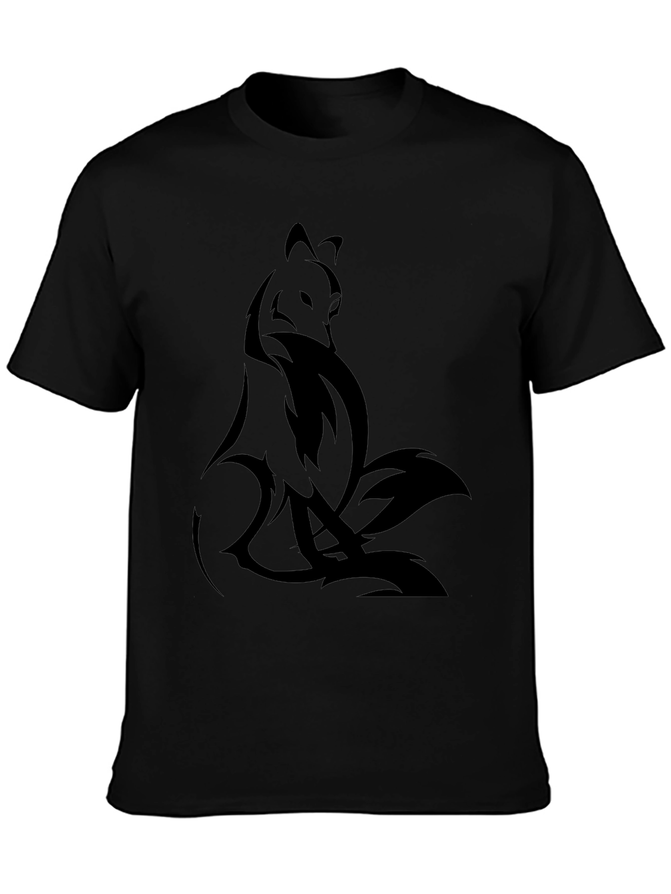 Nine-Tailed Fox Graphic Tee - Black