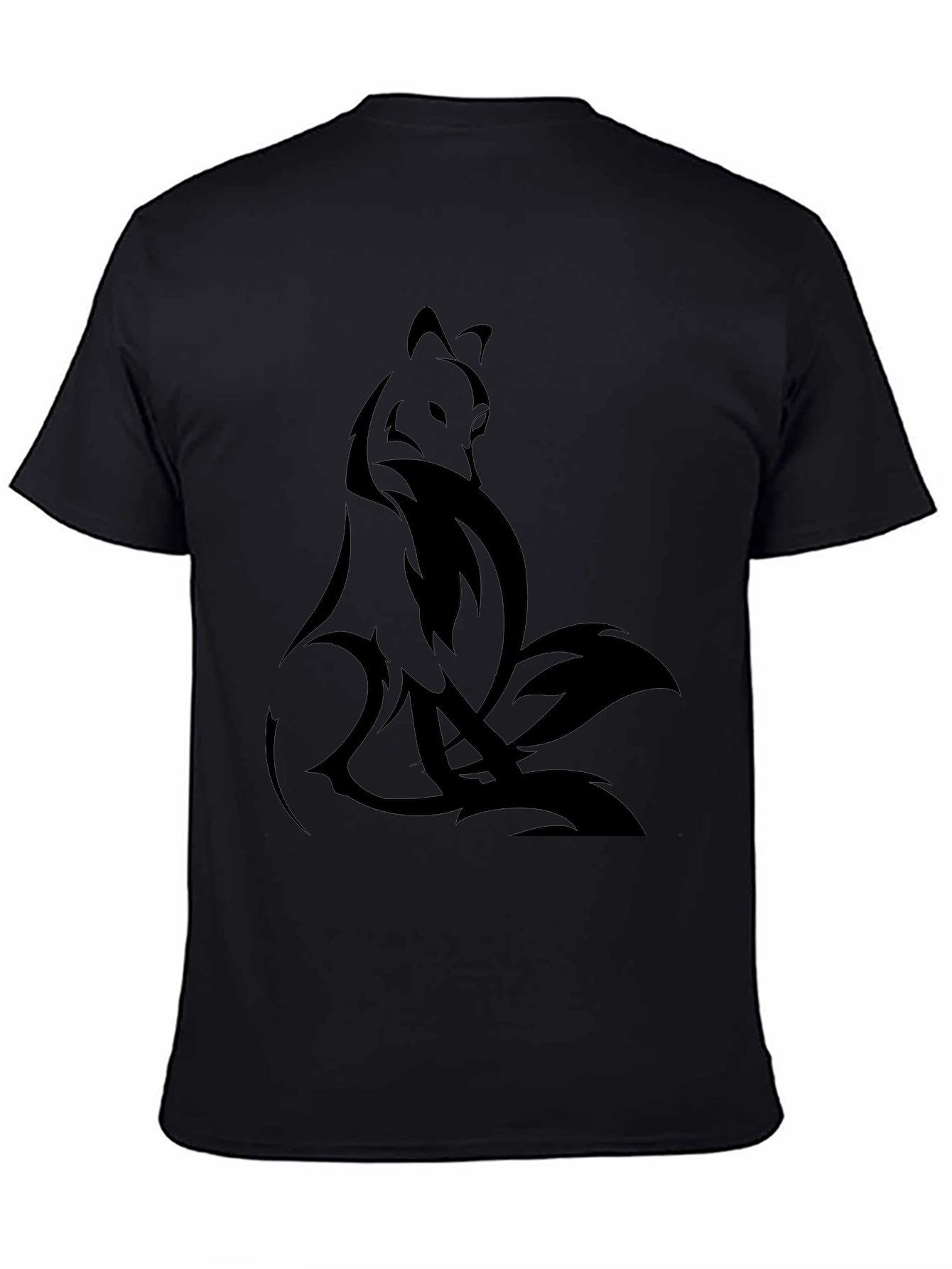 Nine-Tailed Fox Graphic Tee - Black