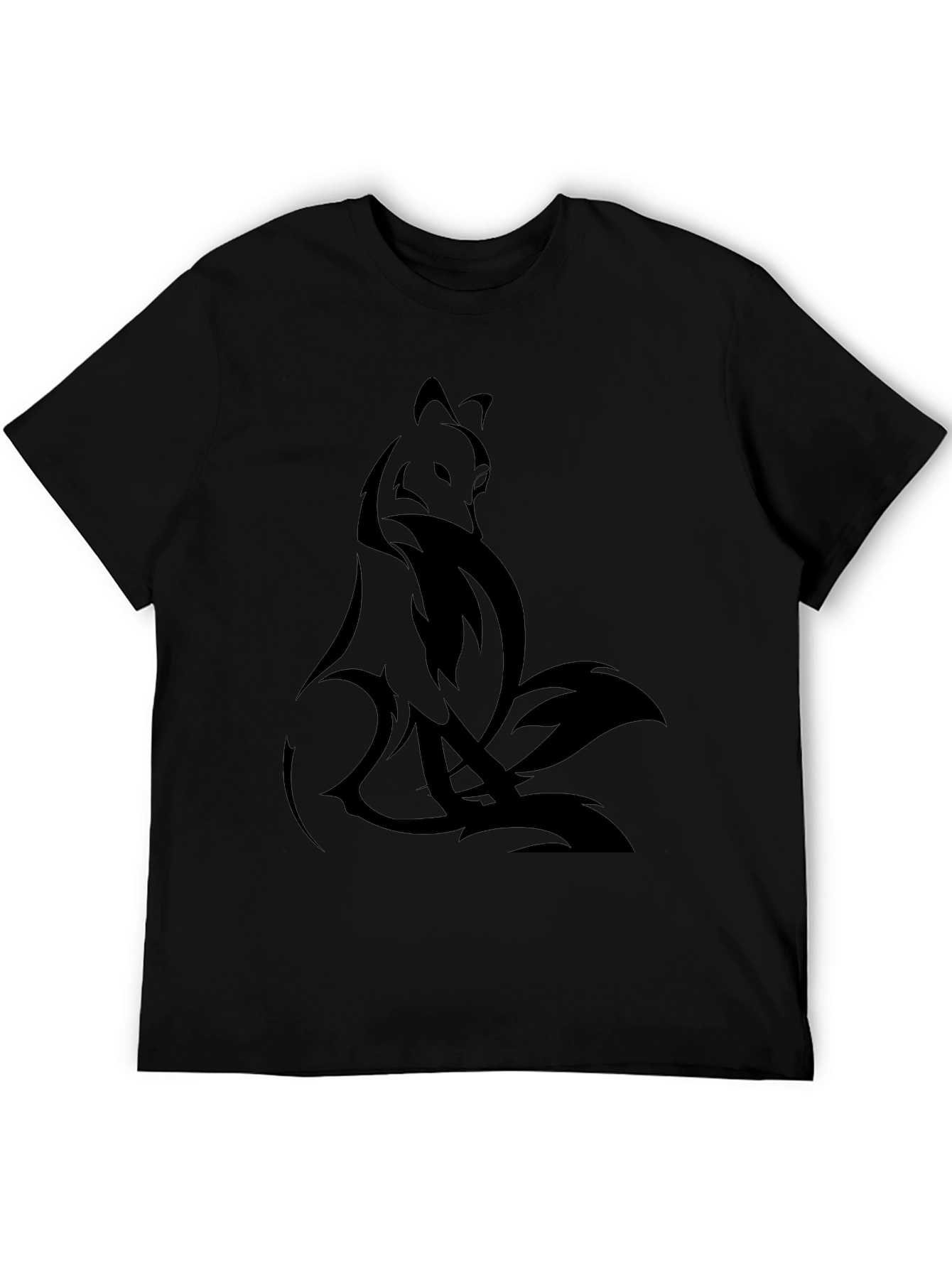 Nine-Tailed Fox Graphic Tee - Black