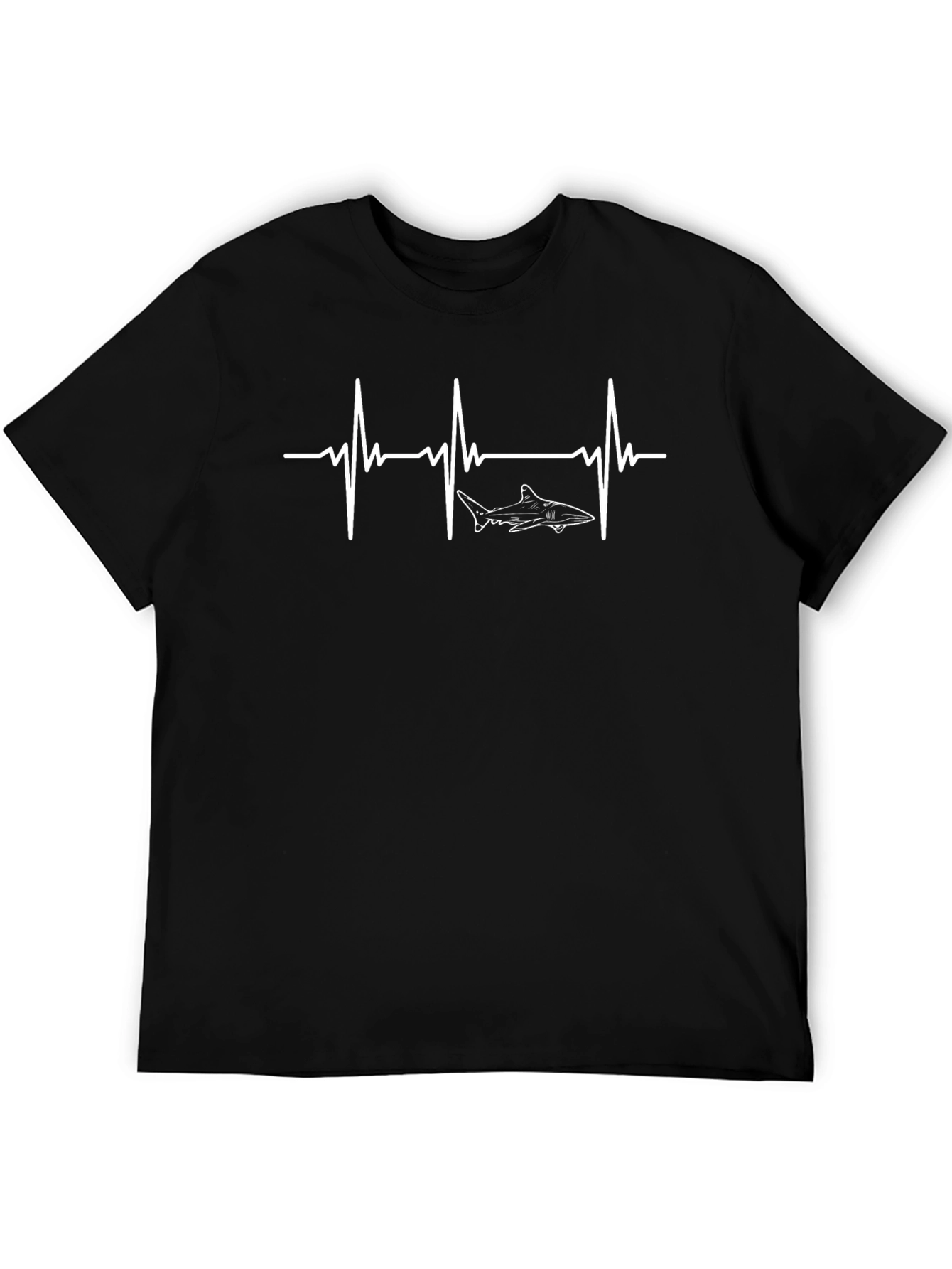 Shark Heartbeat Graphic Tee - Black