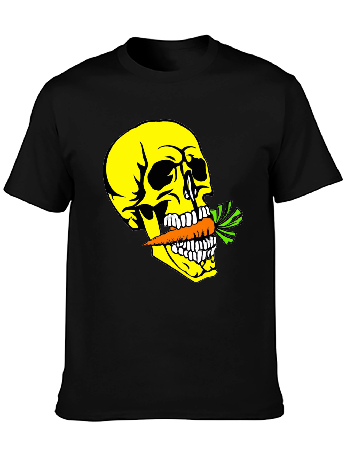 Skull with Carrot T-Shirt - Graphic Print Tee
