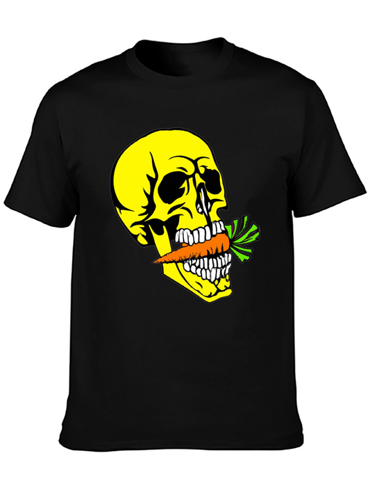 Skull with Carrot T-Shirt - Graphic Print Tee