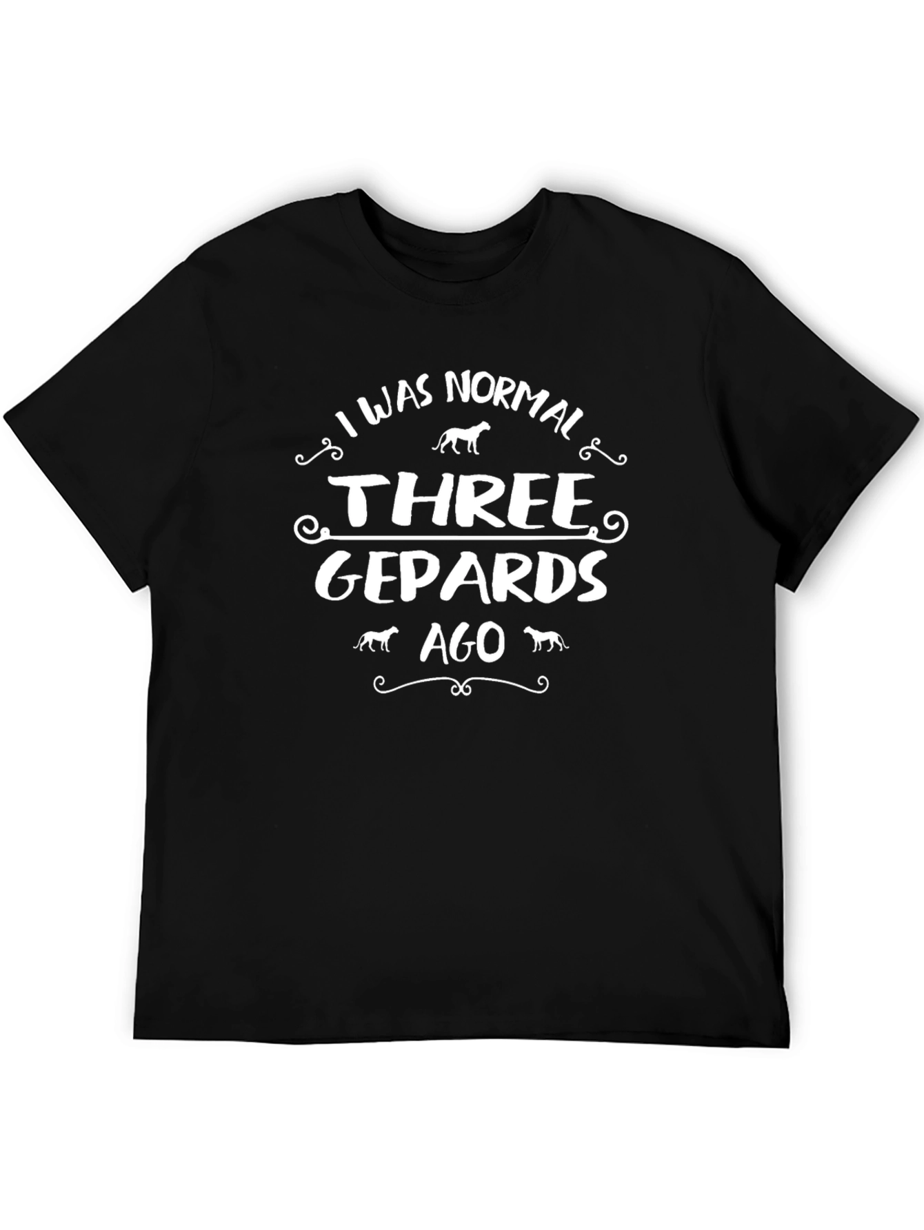 Funny Three Gepards Ago T-Shirt - Black