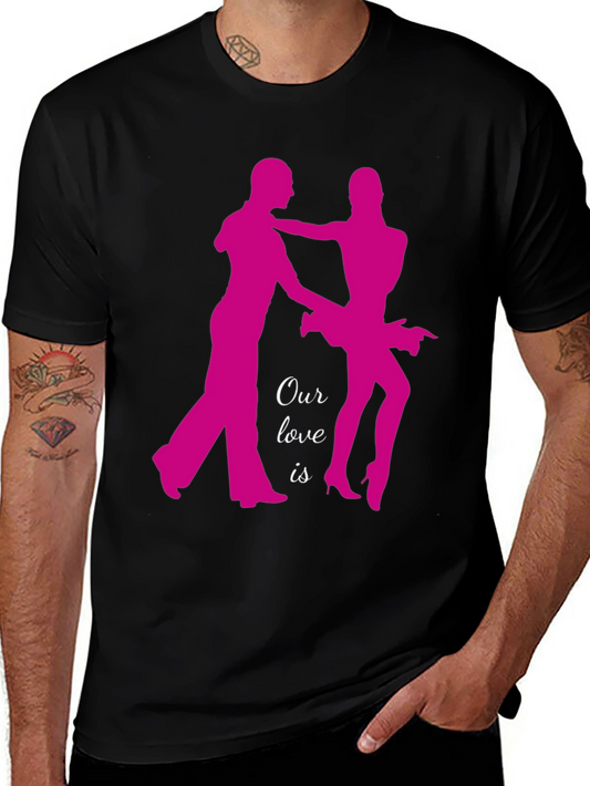 Dancing Love Graphic Tee - Black Cotton T-Shirt