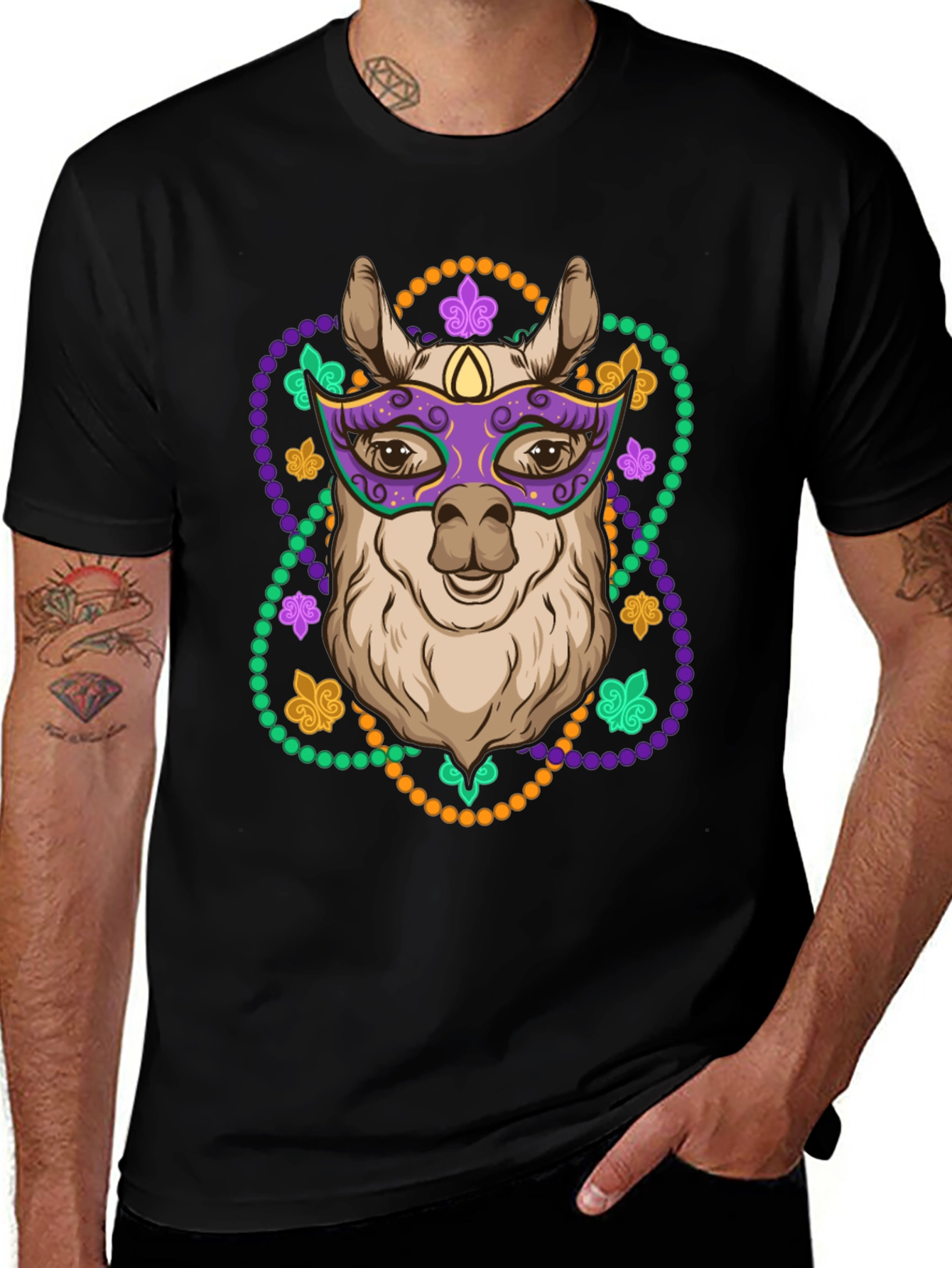 Mardi Gras Llama T-Shirt