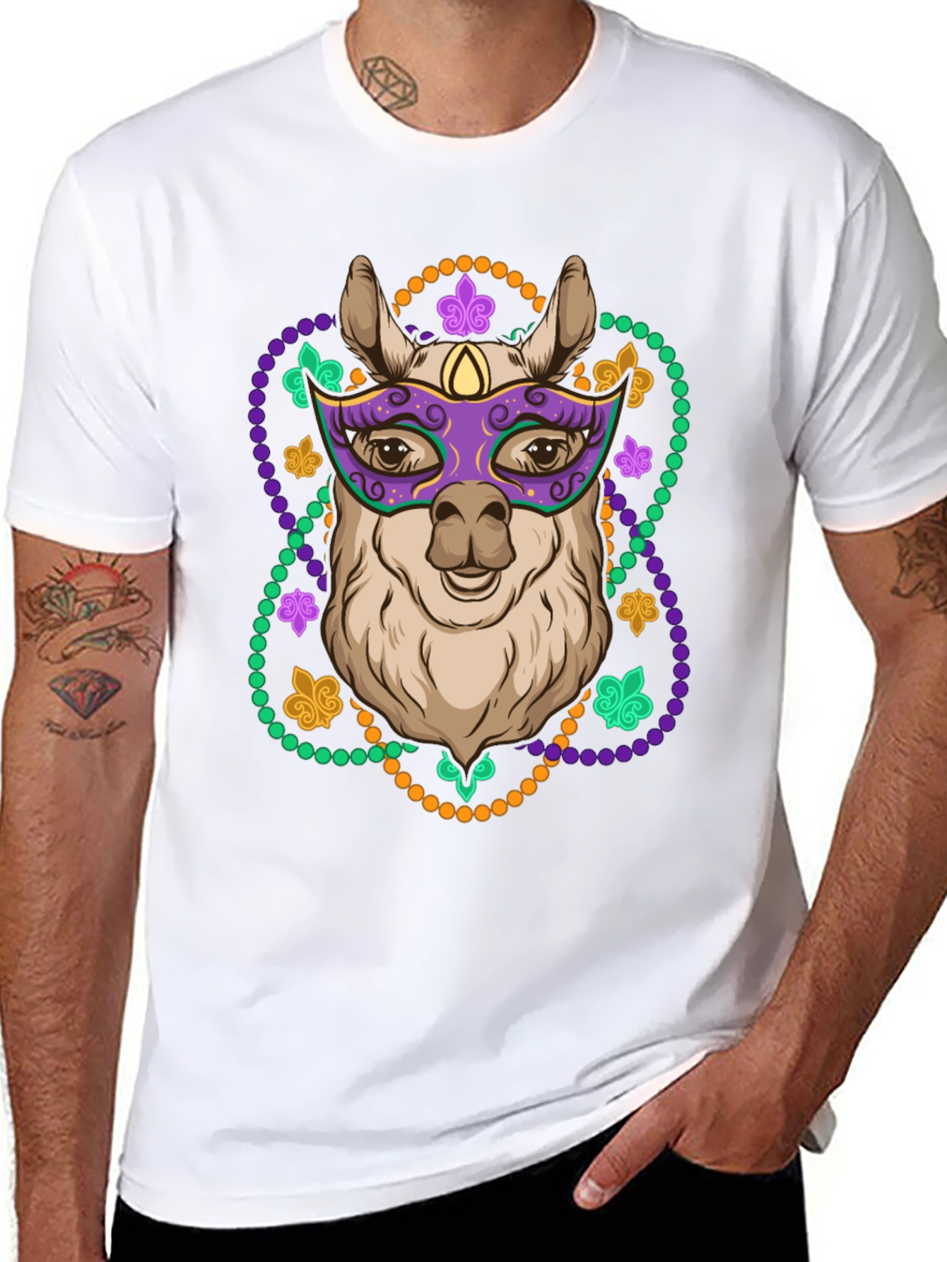 Mardi Gras Llama T-Shirt