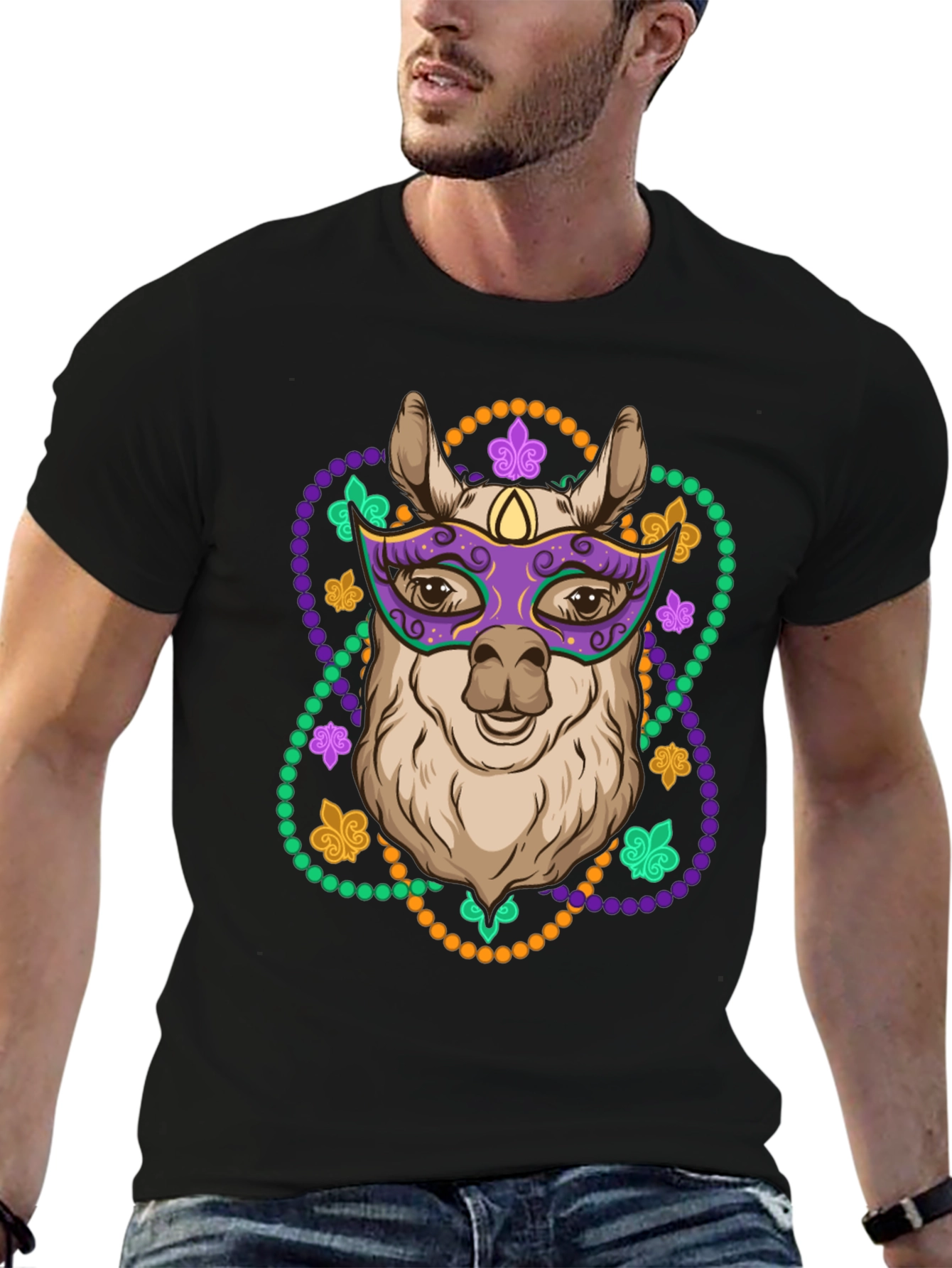 Mardi Gras Llama T-Shirt
