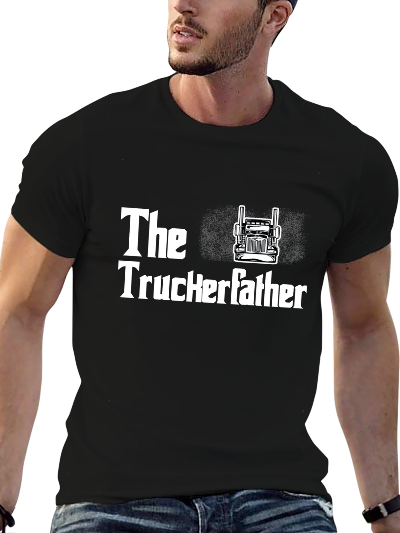 The Truckerfather T-Shirt - Black Cotton Tee