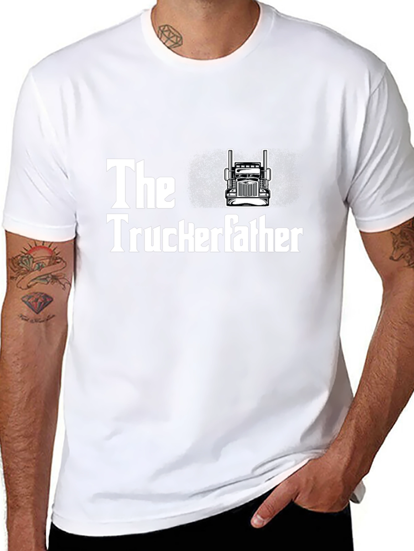 The Truckerfather T-Shirt - Black Cotton Tee