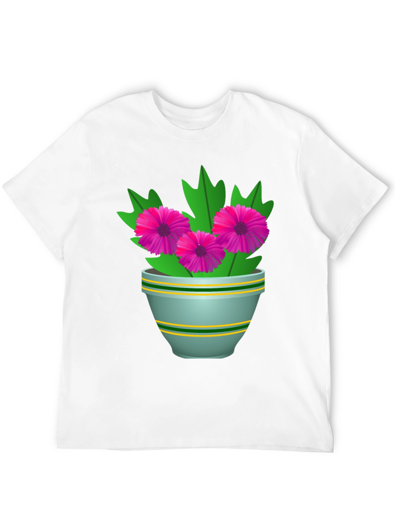 Floral Graphic Tee - Stylish Flower Pot Design